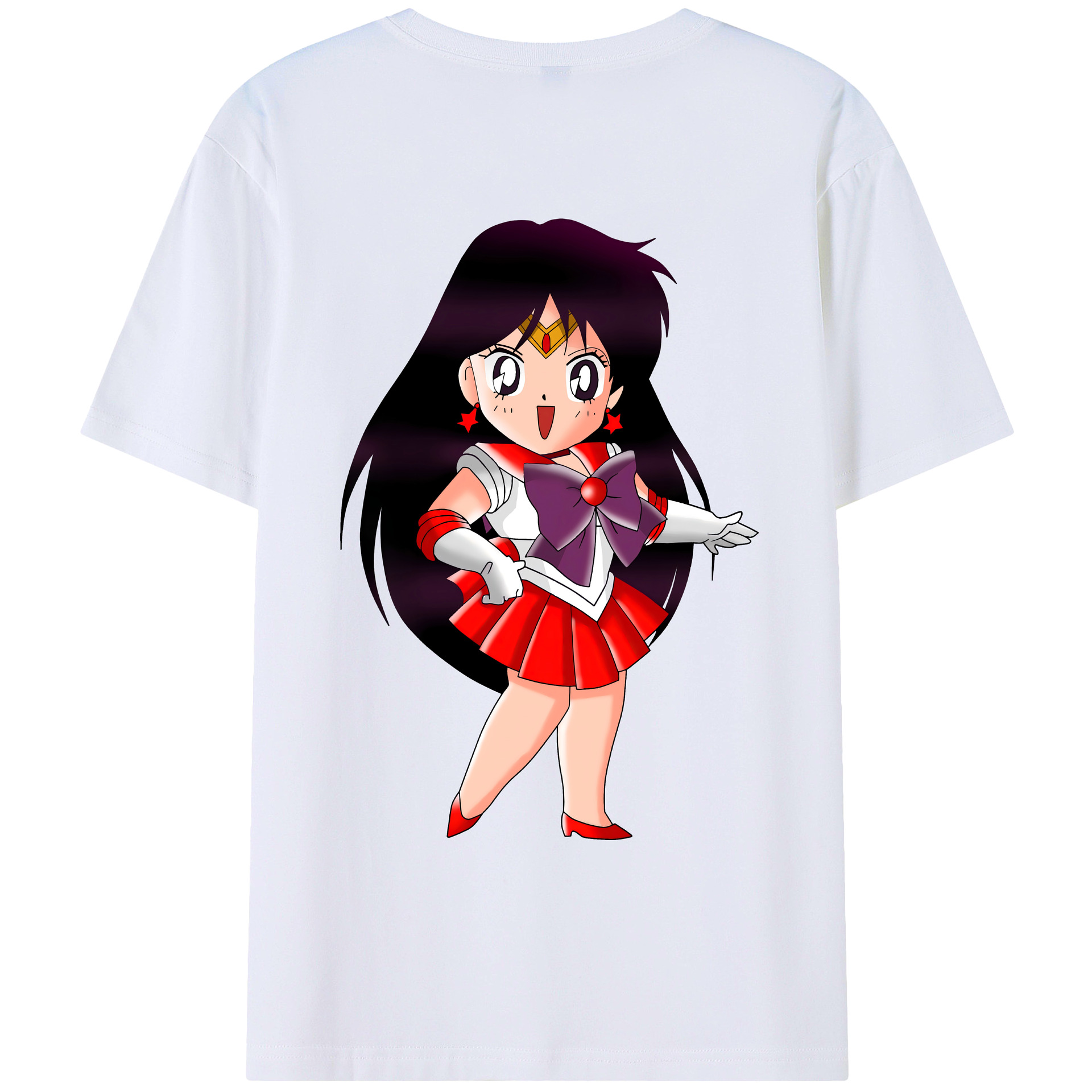 （画像用） 美少女戦士セーラームーン 火野レイ ひの レイ Sailor Moon Hino Rei （セーラーマーズ,Sailor Mars） レディース半袖Tシャツ(バックプリント)
