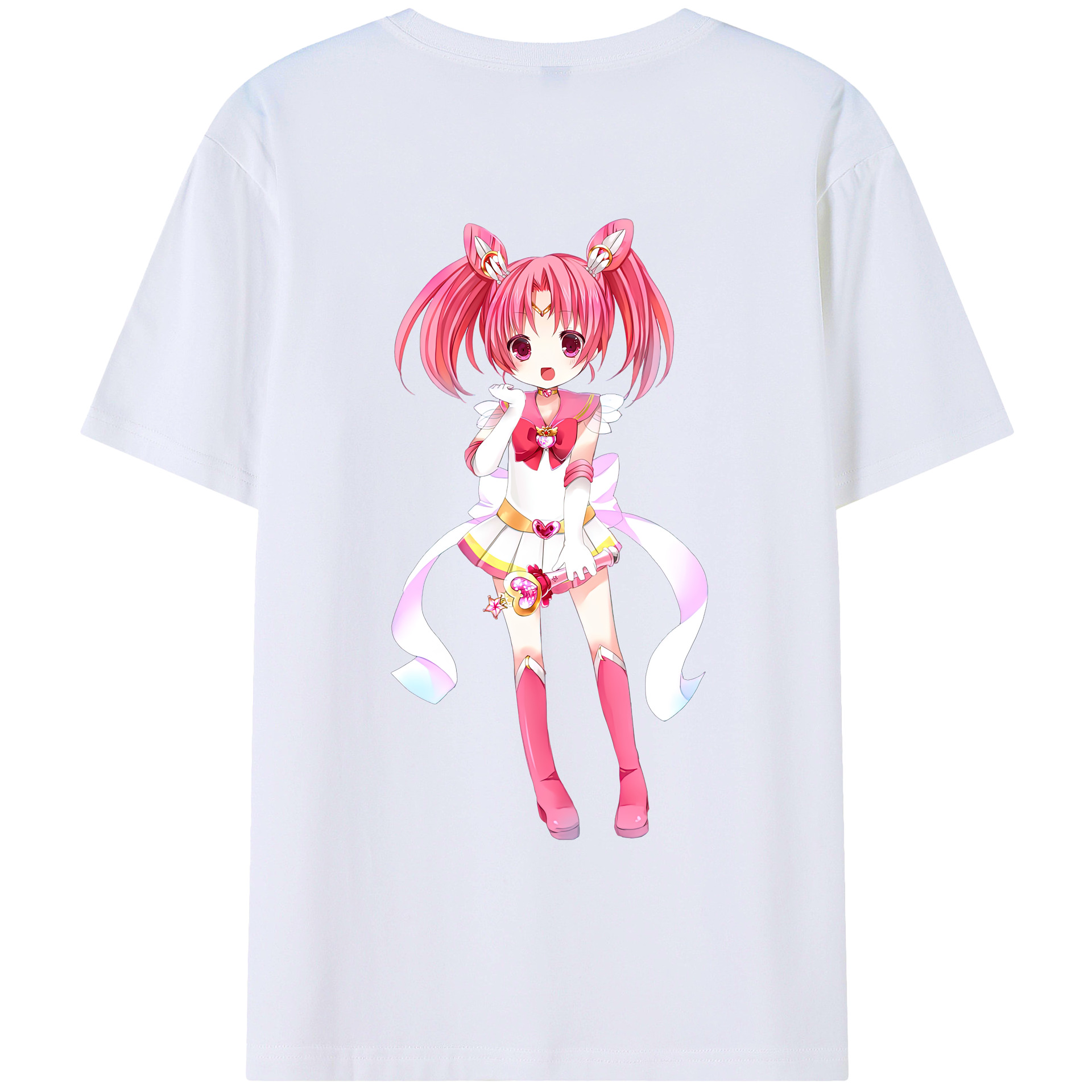 （画像用） 美少女戦士セーラームーン ちびうさ Sailor Moon Chibiusa Tsukino Usagi Small Lady Serenity レディース半袖Tシャツ(バックプリント)