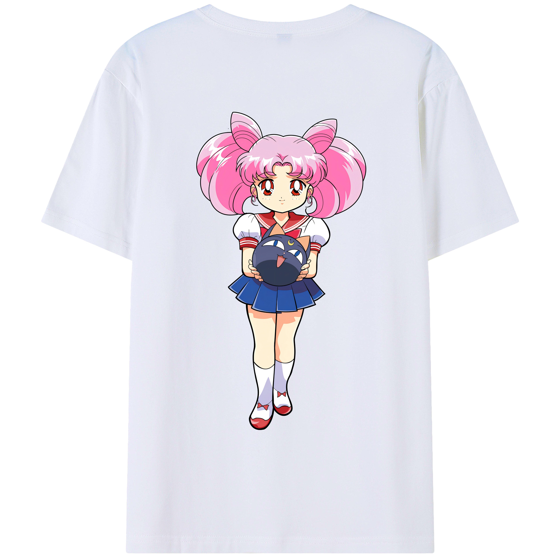 （画像用） 美少女戦士セーラームーン ちびうさ Sailor Moon Chibiusa Tsukino Usagi Small Lady Serenity レディース半袖Tシャツ(バックプリント)