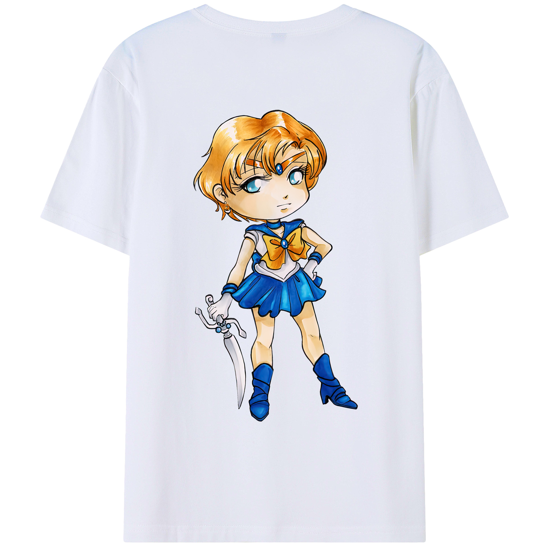 （画像用） 美少女戦士セーラームーン 天王はるか Sailor Moon Tenoh Haruka レディース半袖Tシャツ(バックプリント)