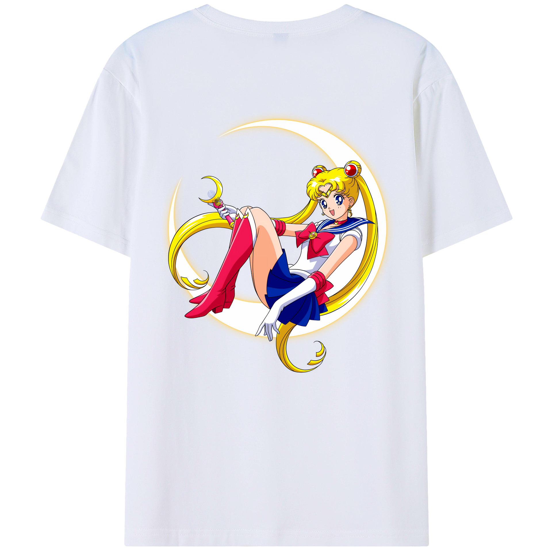 （画像用） 美少女戦士セーラームーン 月野 うさぎ つきの うさぎ Sailor Moon Tsukino Usagi レディース半袖Tシャツ(バックプリント)