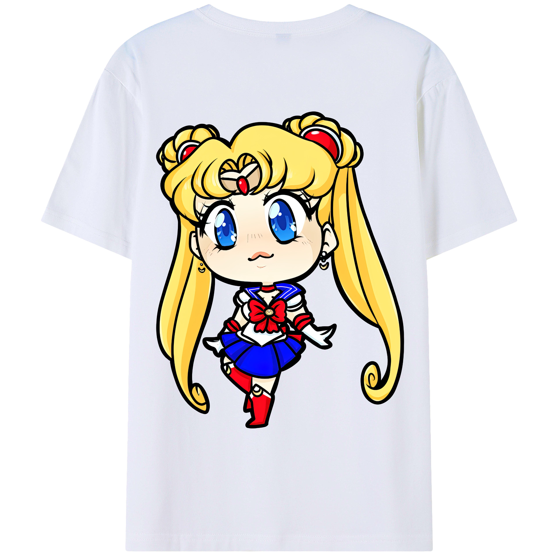 （画像用） 美少女戦士セーラームーン 月野 うさぎ つきの うさぎ Sailor Moon Tsukino Usagi レディース半袖Tシャツ(バックプリント)