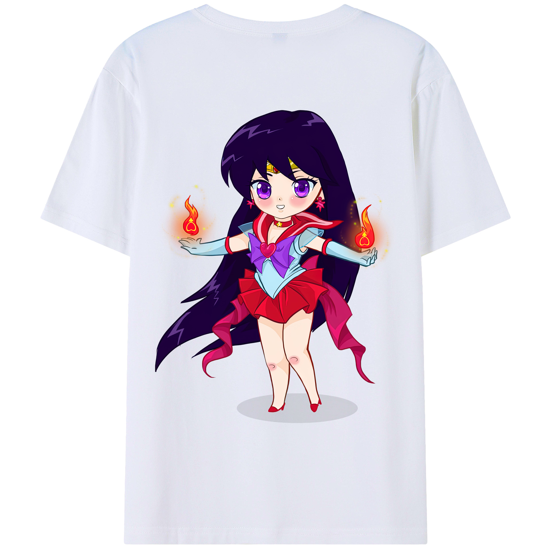 （画像用） 美少女戦士セーラームーン 火野レイ ひの レイ Sailor Moon Hino Rei （セーラーマーズ,Sailor Mars） レディース半袖Tシャツ(バックプリント)