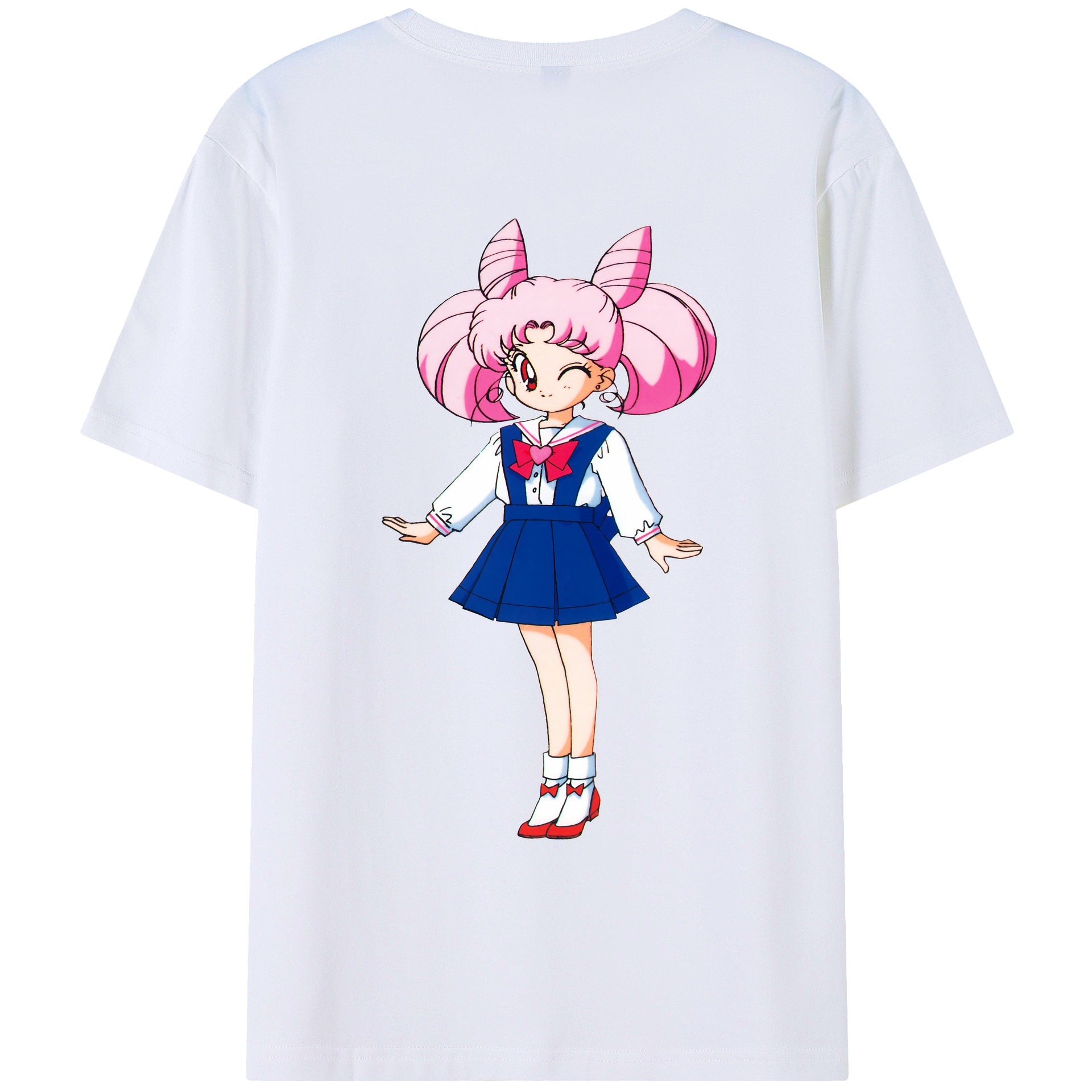 （画像用） 美少女戦士セーラームーン ちびうさ Sailor Moon Chibiusa Tsukino Usagi Small Lady Serenity レディース半袖Tシャツ(バックプリント)
