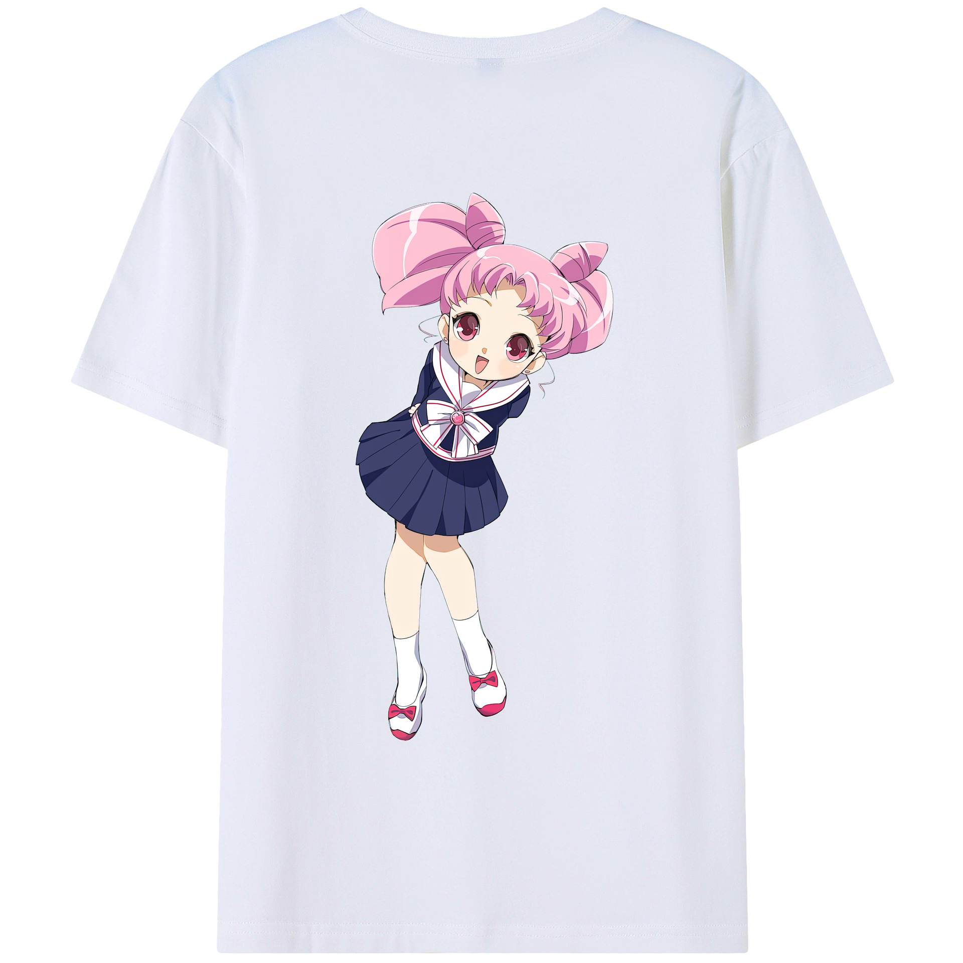 （画像用） 美少女戦士セーラームーン ちびうさ Sailor Moon Chibiusa Tsukino Usagi Small Lady Serenity レディース半袖Tシャツ(バックプリント)