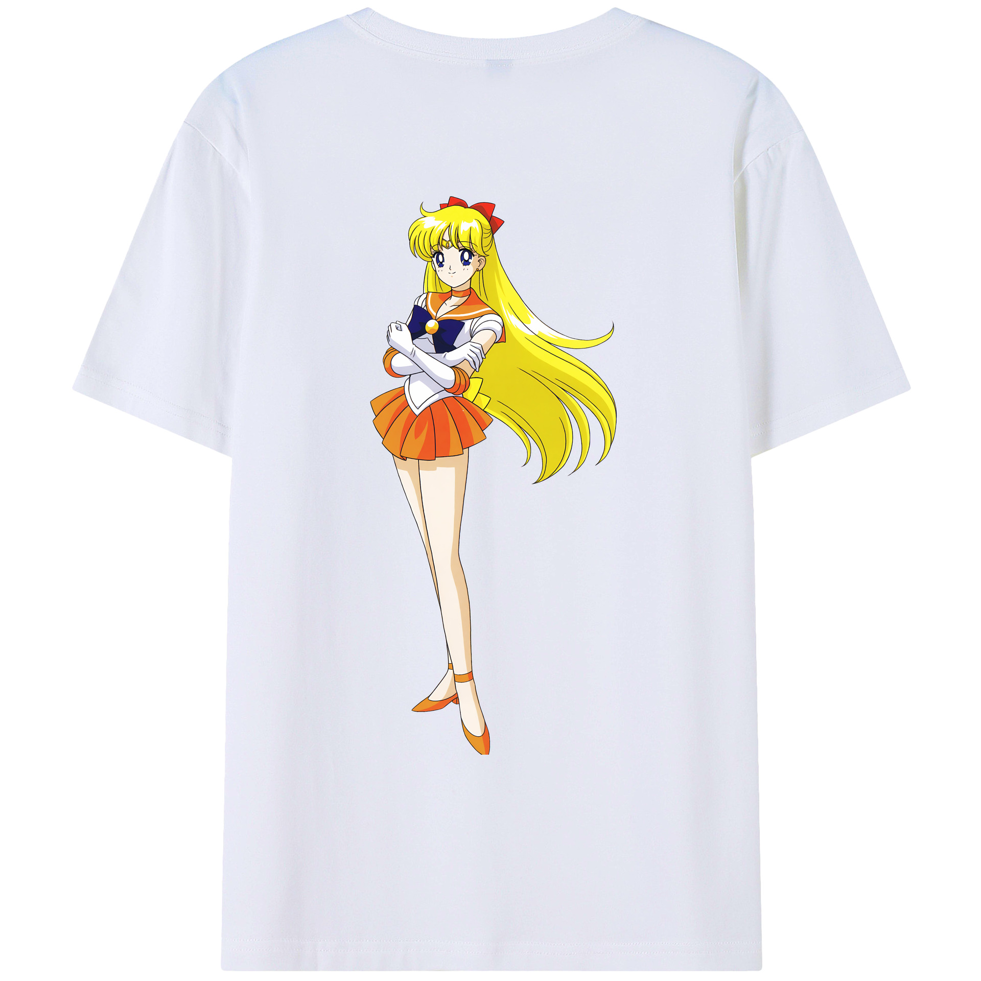 （画像用） 美少女戦士セーラームーン 愛野 美奈子 あいの みなこ Sailor Moon Aino Minako レディース半袖Tシャツ(バックプリント)