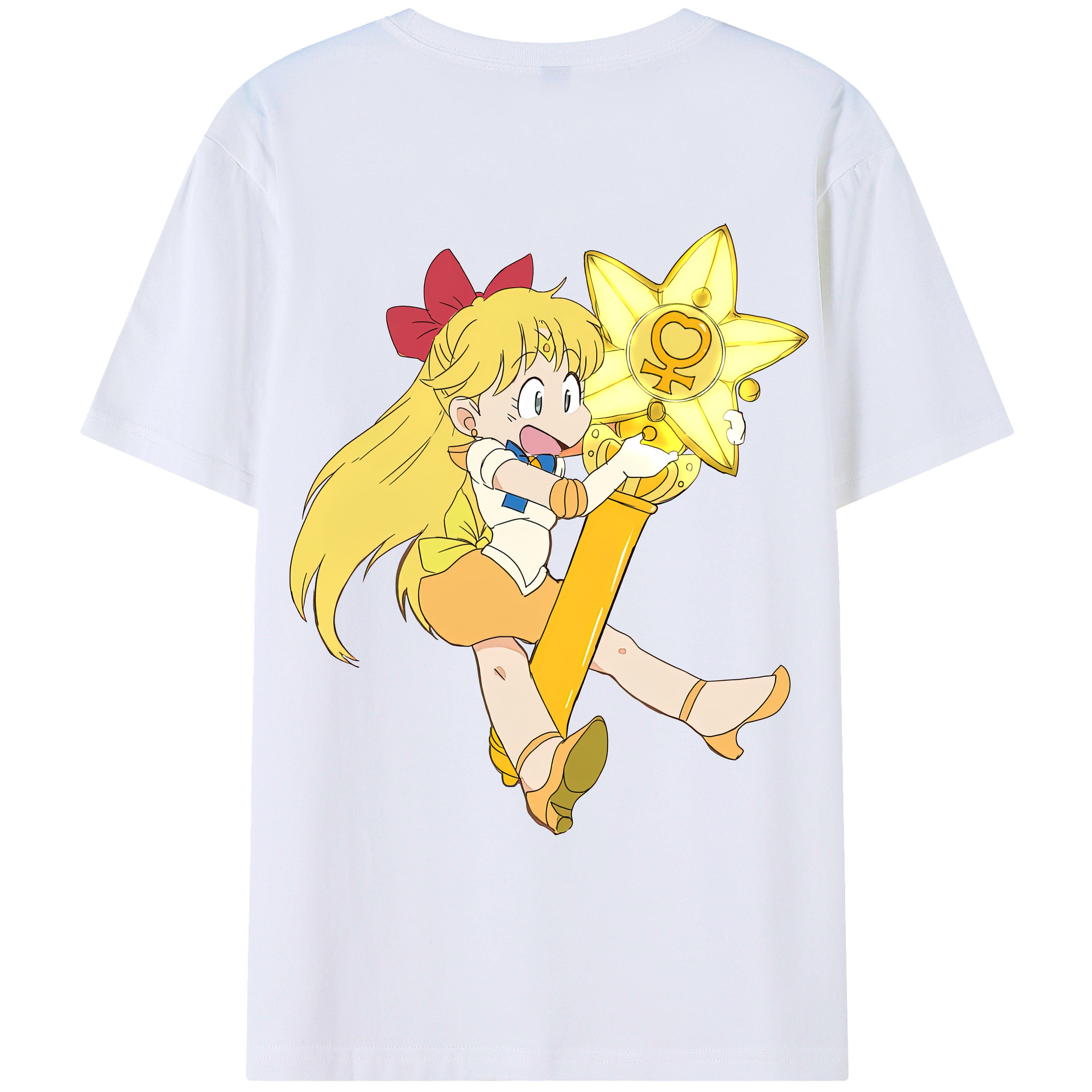 （画像用） 美少女戦士セーラームーン 愛野 美奈子 あいの みなこ Sailor Moon Aino Minako レディース半袖Tシャツ(バックプリント)