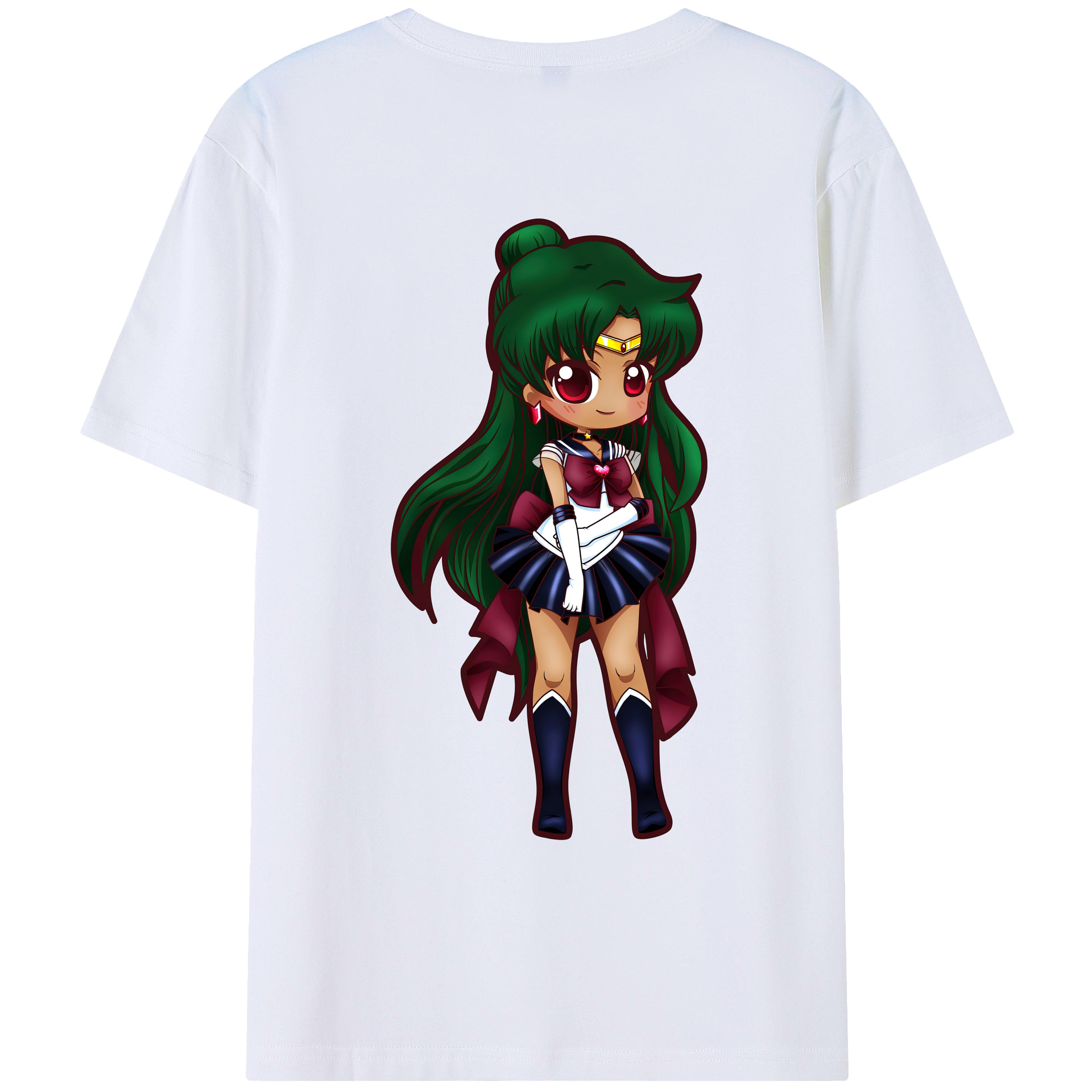 （画像用） 美少女戦士セーラームーン 冥王せつな Sailor Moon Meiou Setsuna レディース半袖Tシャツ(バックプリント)