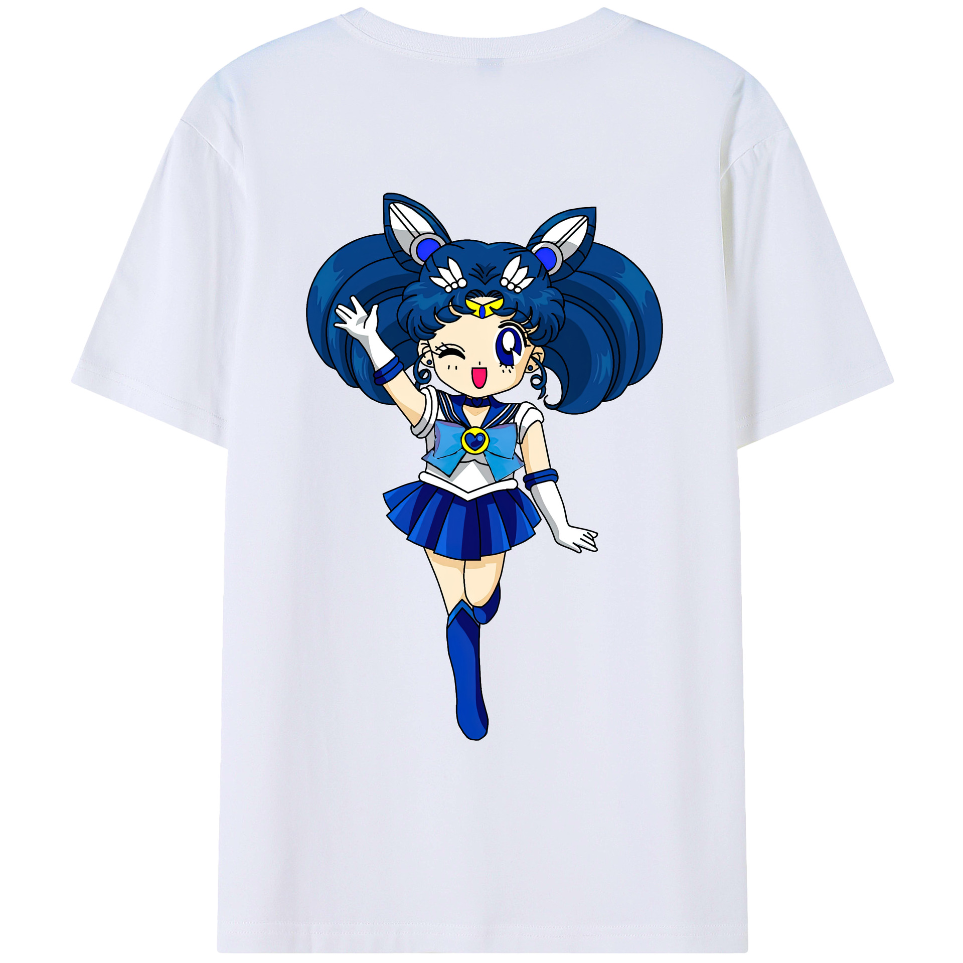 （画像用） 美少女戦士セーラームーン 水野 亜美 みずの あみ Sailor Moon Mizuno Ami レディース半袖Tシャツ(バックプリント)
