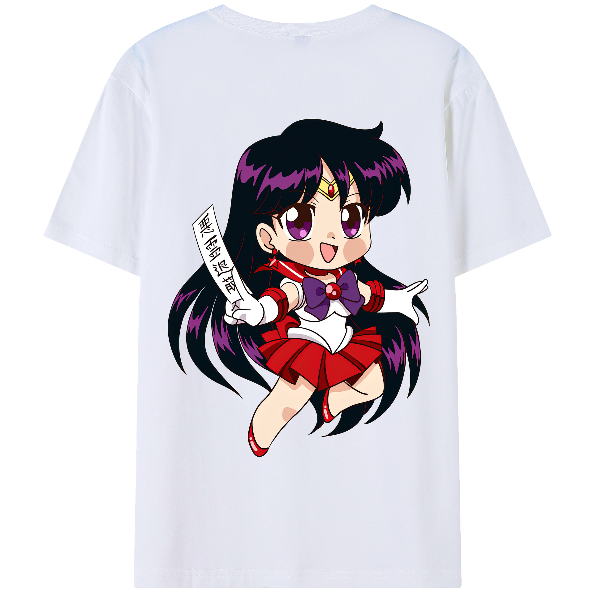 （画像用） 美少女戦士セーラームーン 火野レイ ひの レイ Sailor Moon Hino Rei （セーラーマーズ,Sailor Mars） レディース半袖Tシャツ(バックプリント)