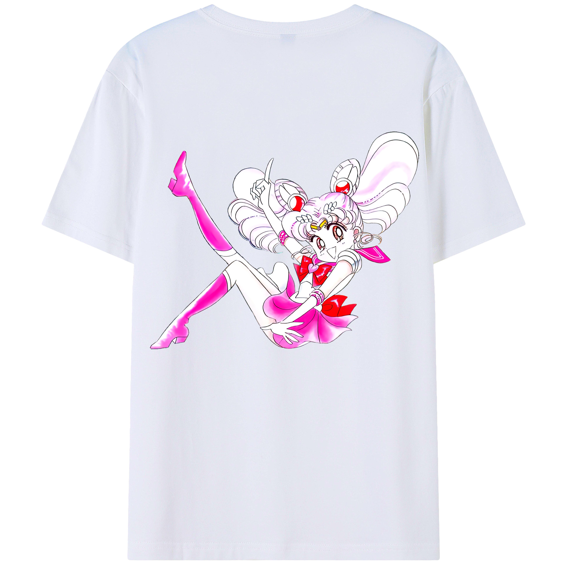 （画像用） 美少女戦士セーラームーン ちびうさ Sailor Moon Chibiusa Tsukino Usagi Small Lady Serenity レディース半袖Tシャツ(バックプリント)
