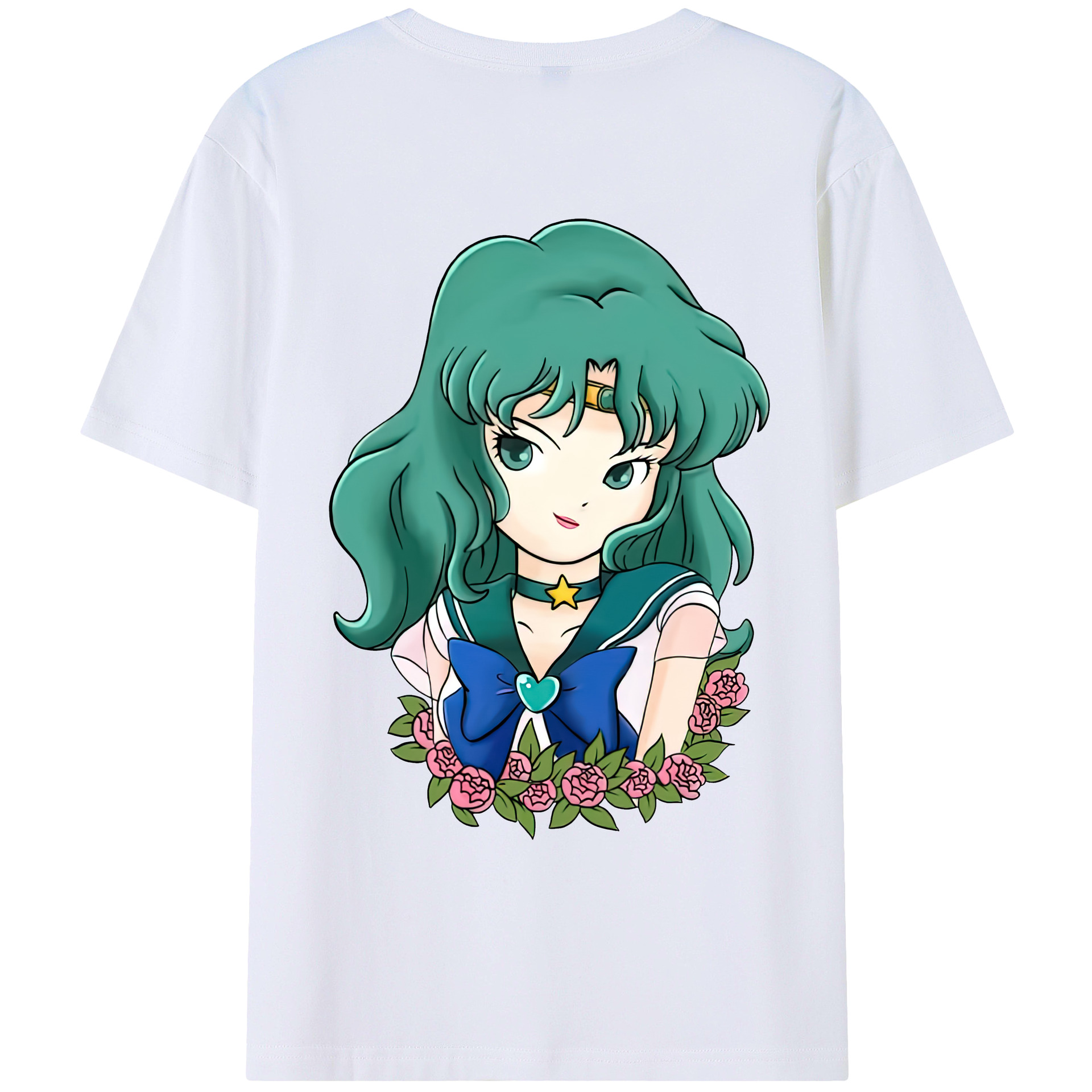 （画像用） 美少女戦士セーラームーン 海王 みちる（かいおう みちる） Sailor Moon Kaiou Michiru レディース半袖Tシャツ(バックプリント)