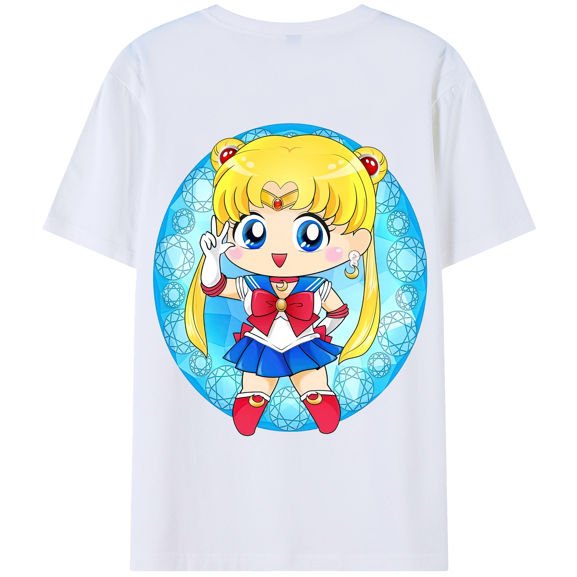 （画像用） 美少女戦士セーラームーン 月野 うさぎ つきの うさぎ Sailor Moon Tsukino Usagi レディース半袖Tシャツ(バックプリント)