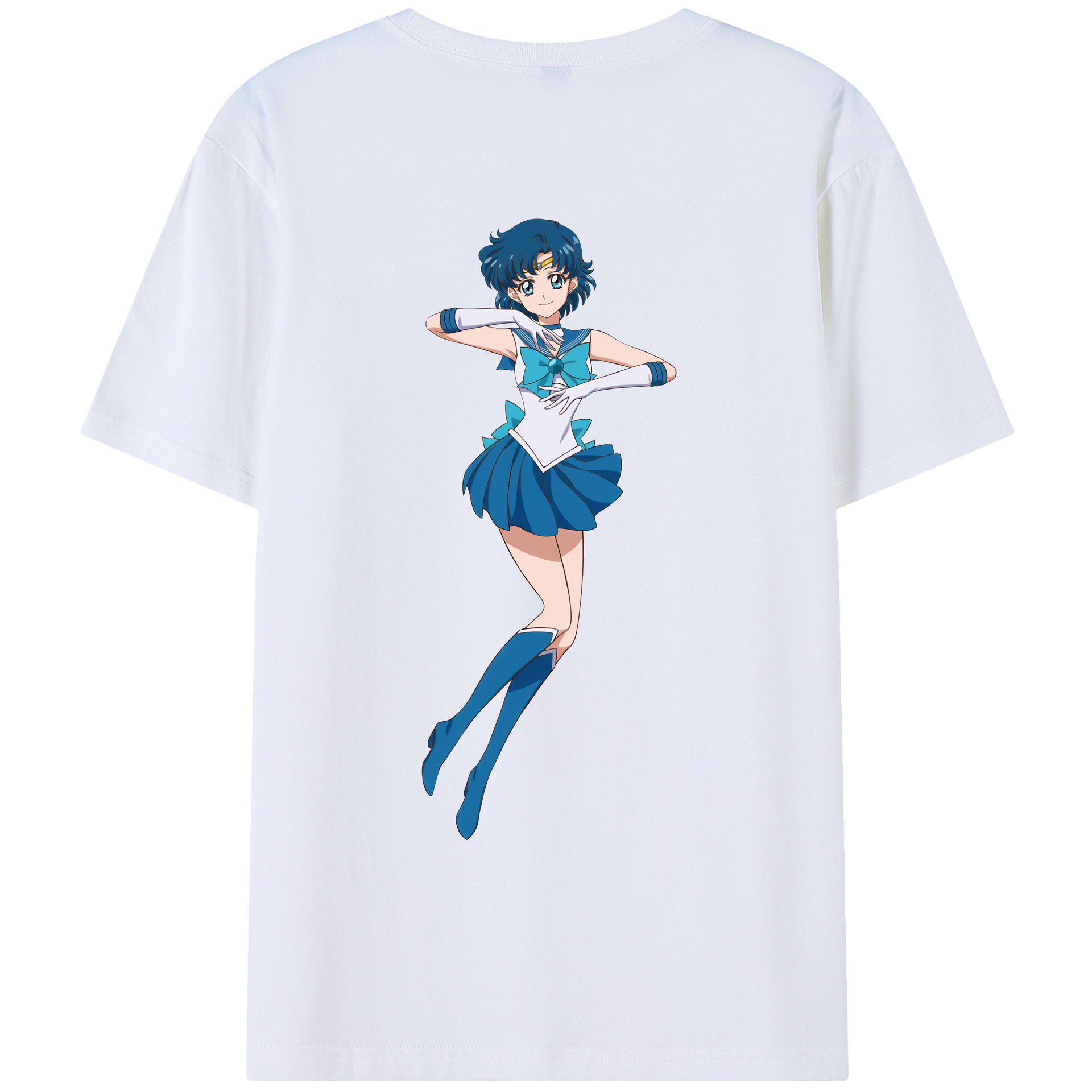 （画像用） 美少女戦士セーラームーン 水野 亜美 みずの あみ Sailor Moon Mizuno Ami レディース半袖Tシャツ(バックプリント)