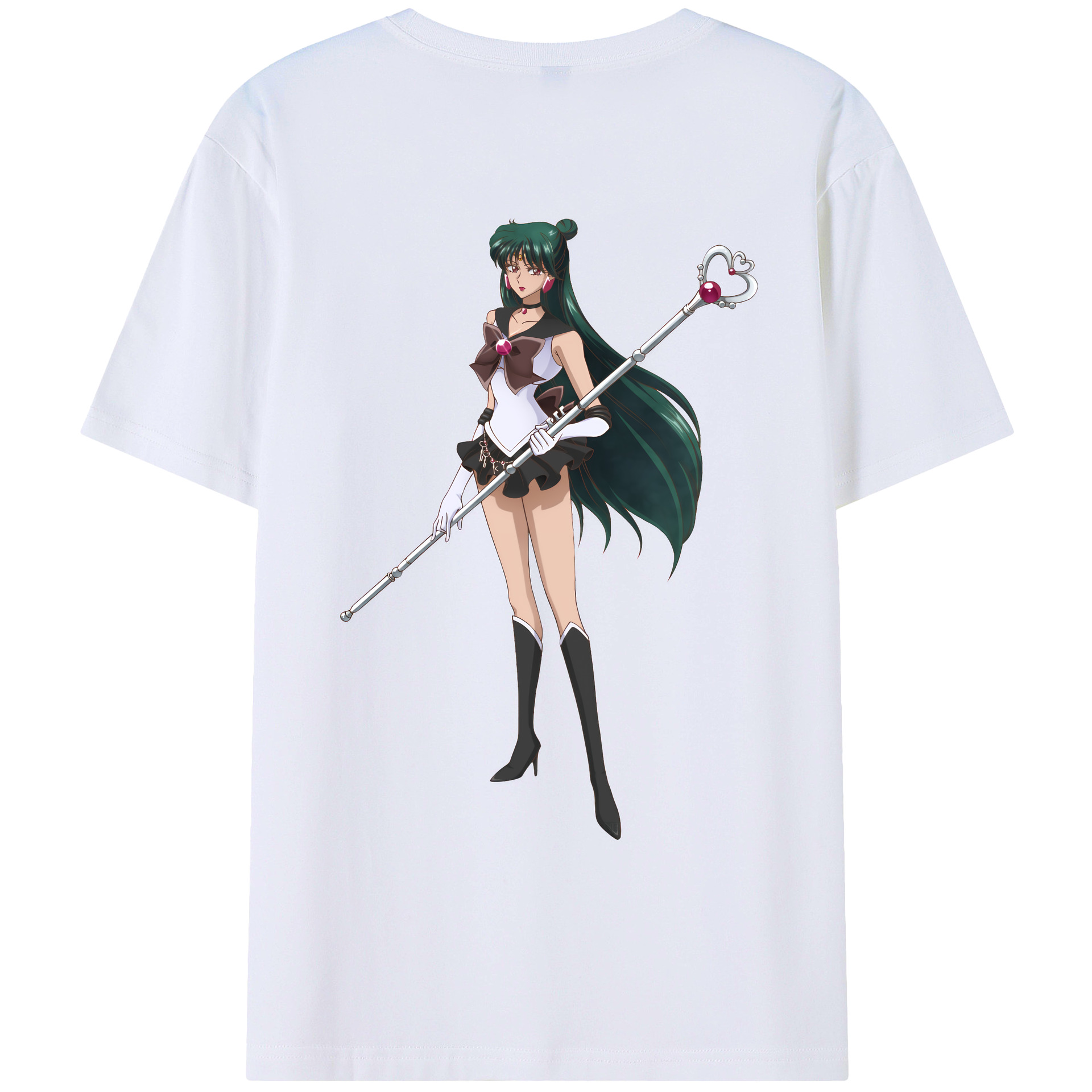 （画像用） 美少女戦士セーラームーン 冥王せつな Sailor Moon Meiou Setsuna レディース半袖Tシャツ(バックプリント)