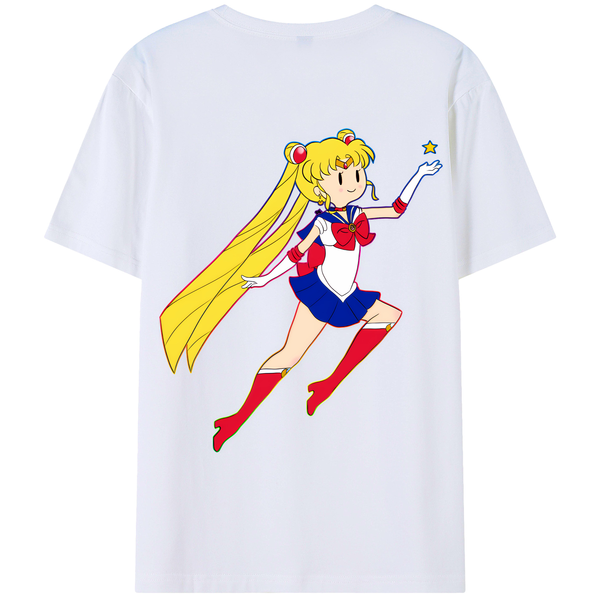 （画像用） 美少女戦士セーラームーン 月野 うさぎ つきの うさぎ Sailor Moon Tsukino Usagi レディース半袖Tシャツ(バックプリント)