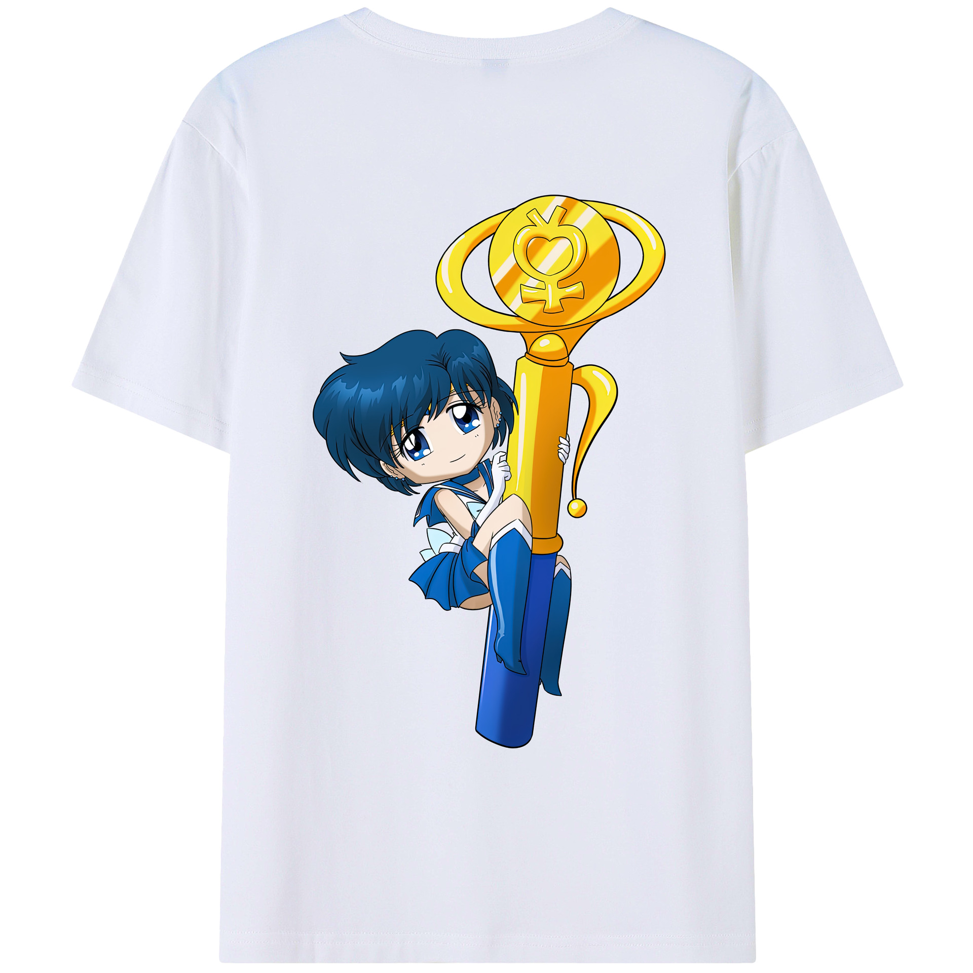 （画像用） 美少女戦士セーラームーン 水野 亜美 みずの あみ Sailor Moon Mizuno Ami レディース半袖Tシャツ(バックプリント)