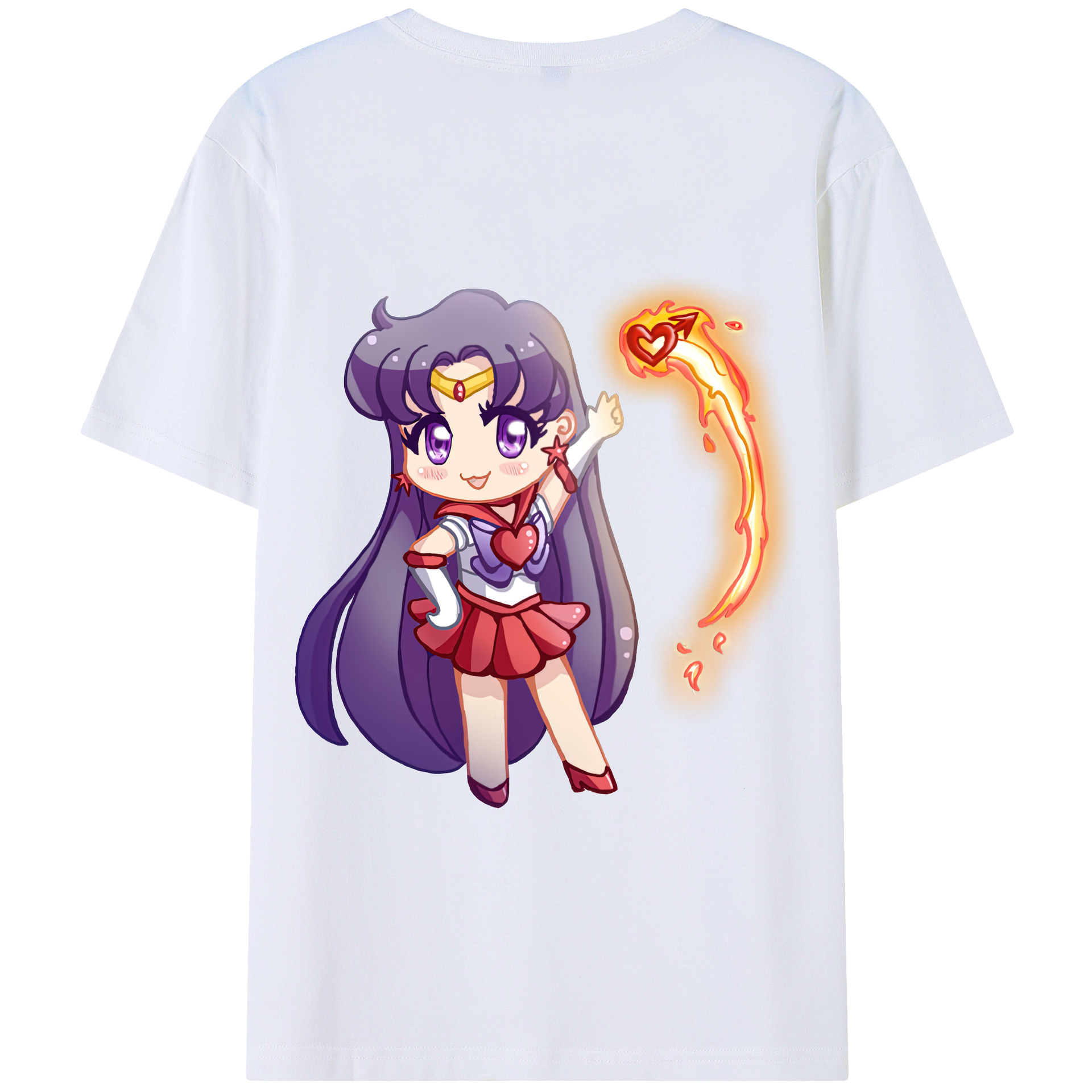 （画像用） 美少女戦士セーラームーン 火野レイ ひの レイ Sailor Moon Hino Rei （セーラーマーズ,Sailor Mars） レディース半袖Tシャツ(バックプリント)