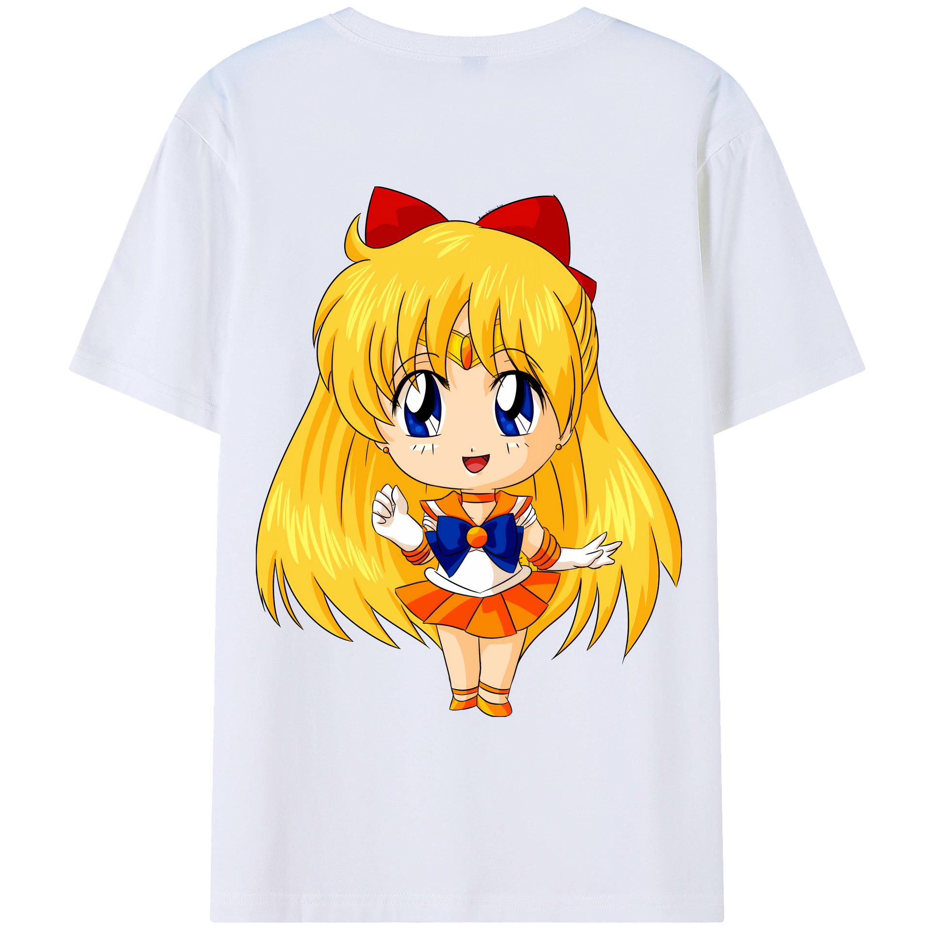 （画像用） 美少女戦士セーラームーン 愛野 美奈子 あいの みなこ Sailor Moon Aino Minako レディース半袖Tシャツ(バックプリント)