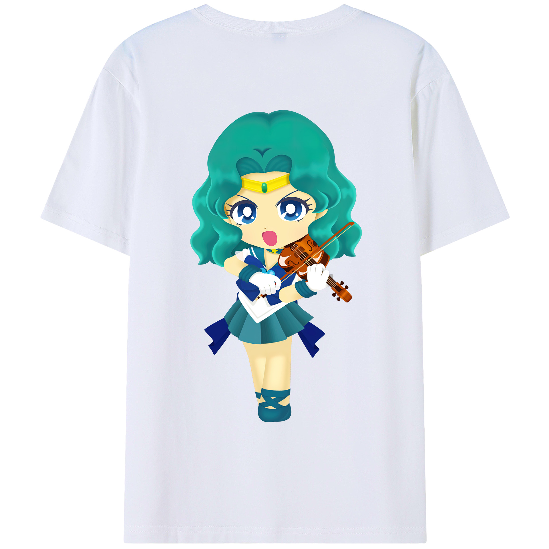 （画像用） 美少女戦士セーラームーン 海王 みちる（かいおう みちる） Sailor Moon Kaiou Michiru レディース半袖Tシャツ(バックプリント)