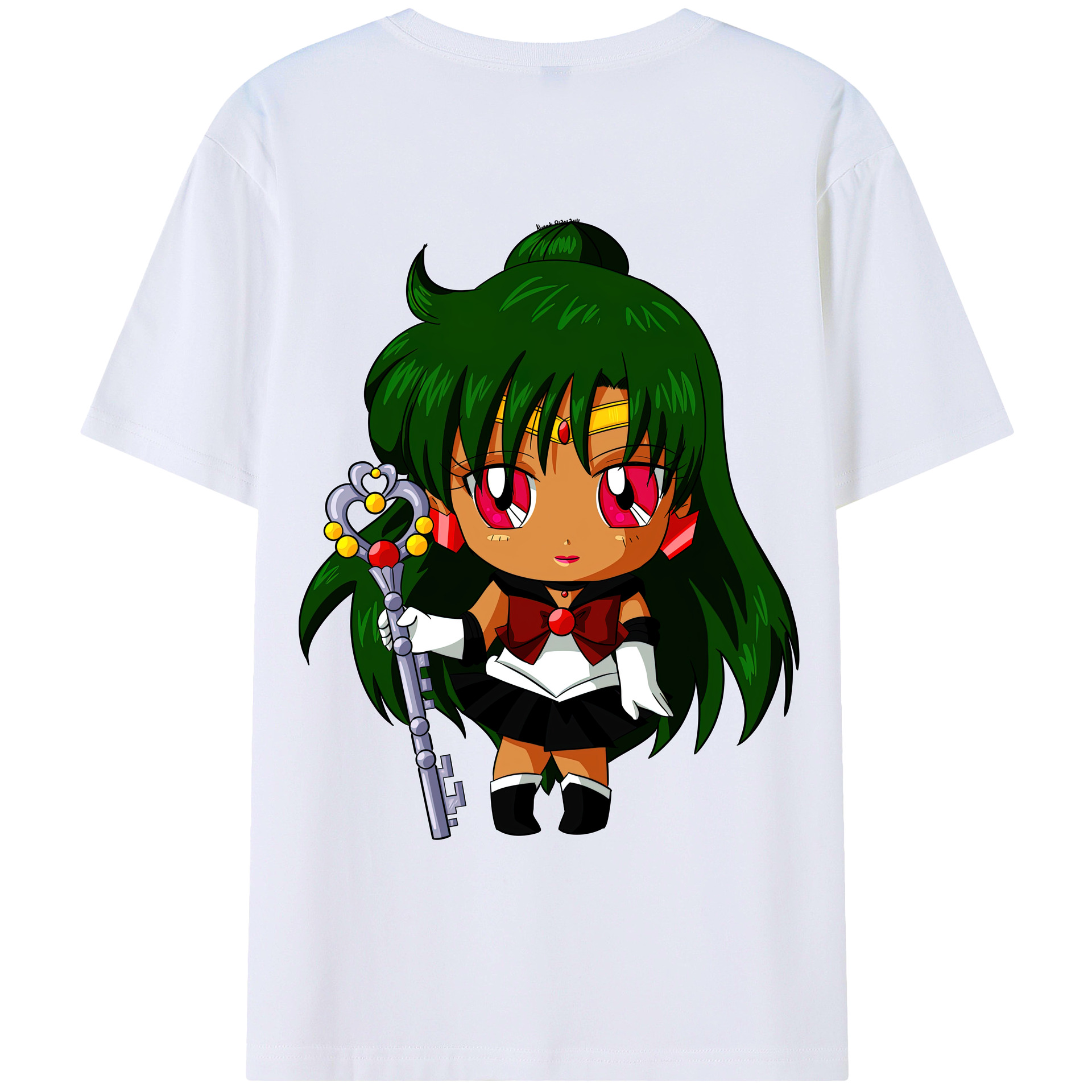 （画像用） 美少女戦士セーラームーン 冥王せつな Sailor Moon Meiou Setsuna レディース半袖Tシャツ(バックプリント)