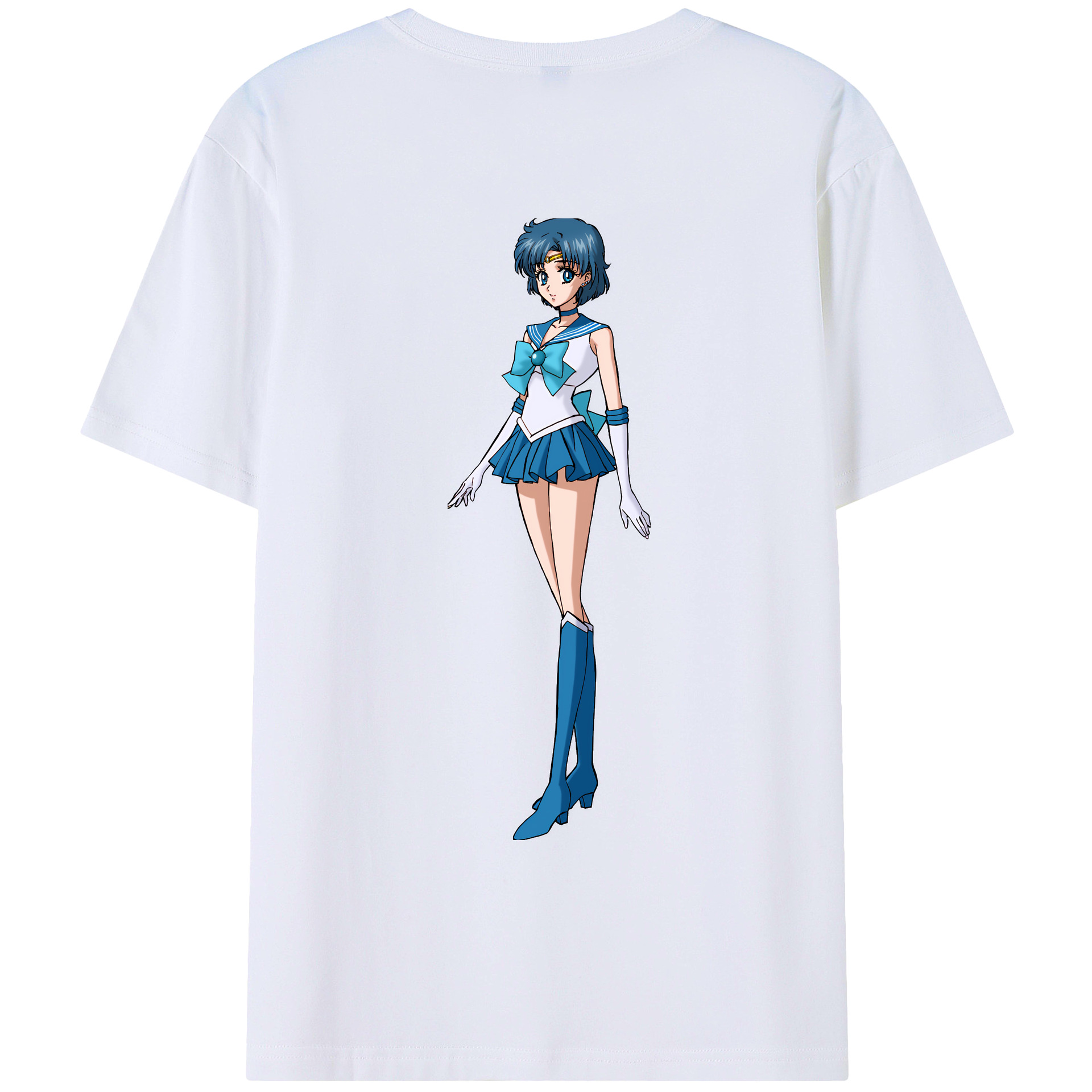 （画像用） 美少女戦士セーラームーン 水野 亜美 みずの あみ Sailor Moon Mizuno Ami レディース半袖Tシャツ(バックプリント)
