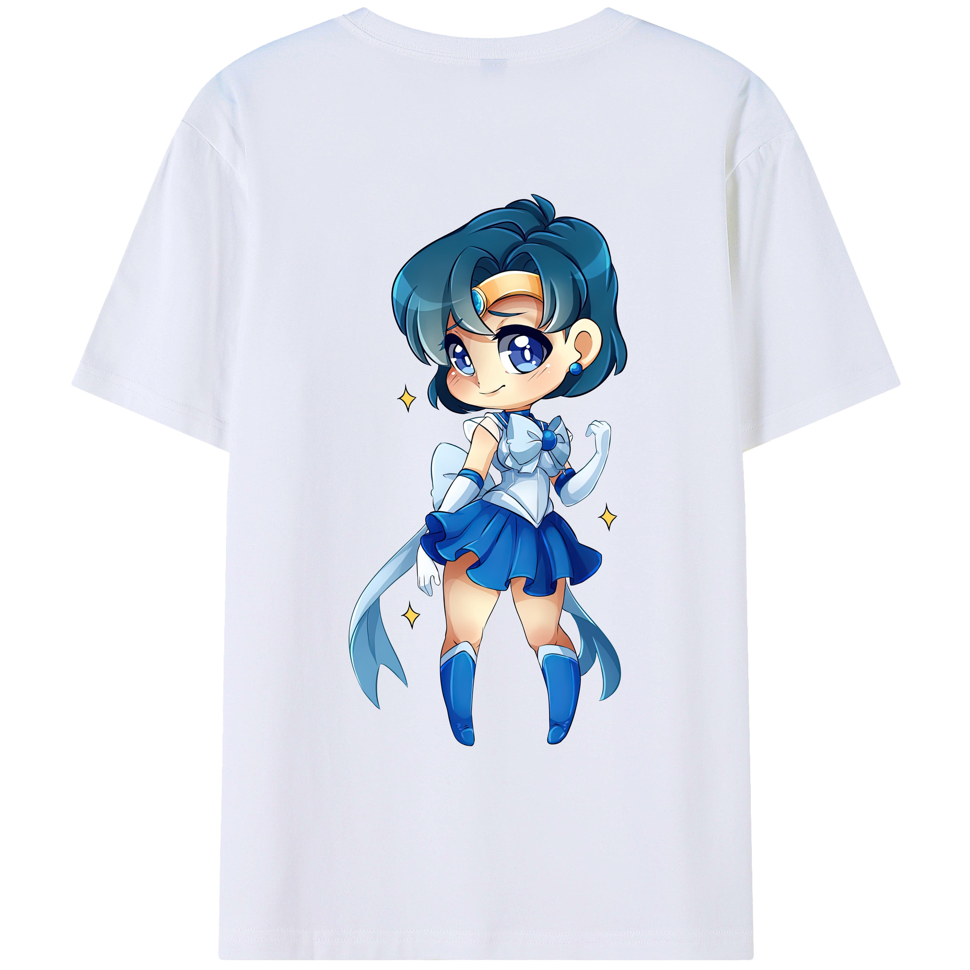 （画像用） 美少女戦士セーラームーン 水野 亜美 みずの あみ Sailor Moon Mizuno Ami レディース半袖Tシャツ(バックプリント)