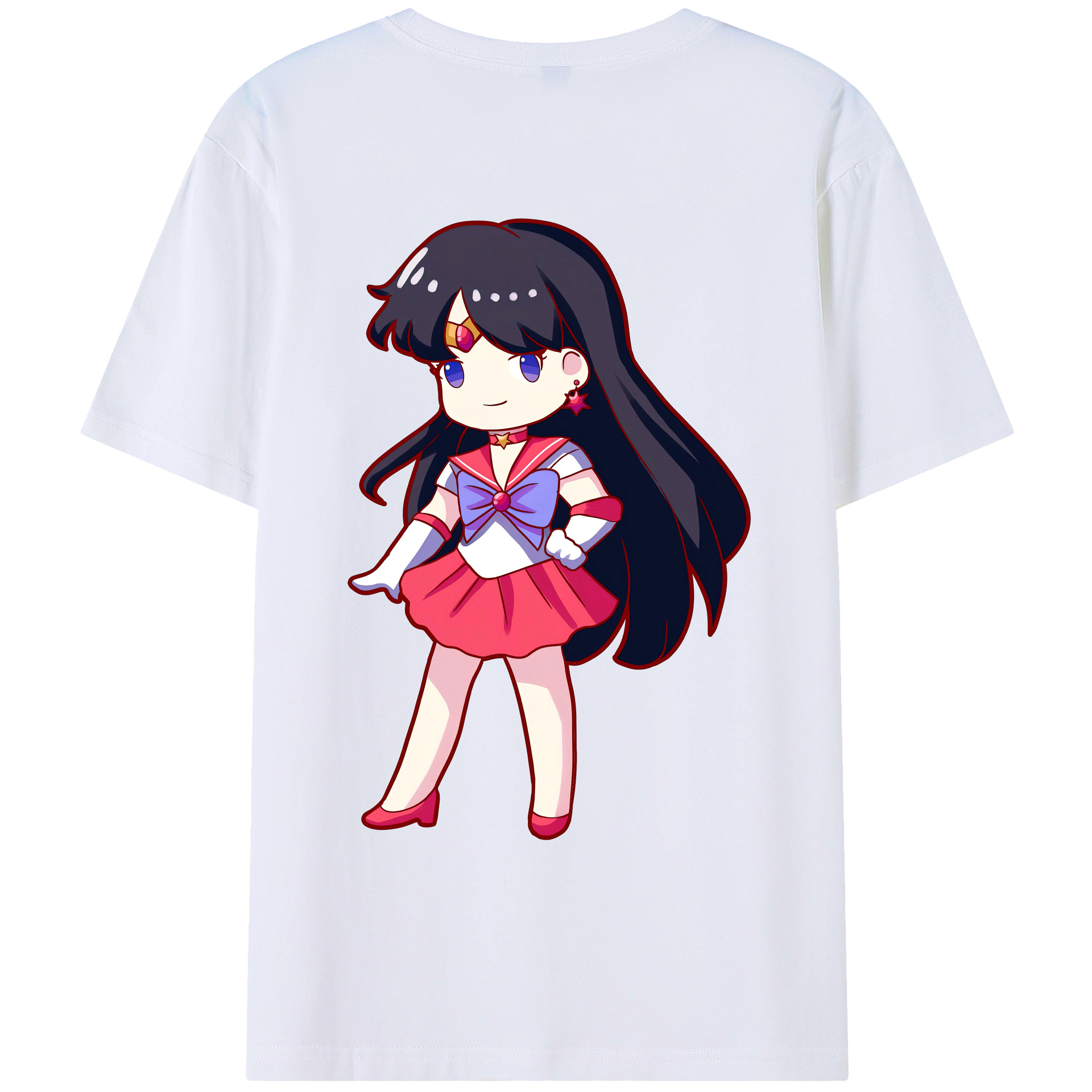 （画像用） 美少女戦士セーラームーン 火野レイ ひの レイ Sailor Moon Hino Rei （セーラーマーズ,Sailor Mars） レディース半袖Tシャツ(バックプリント)