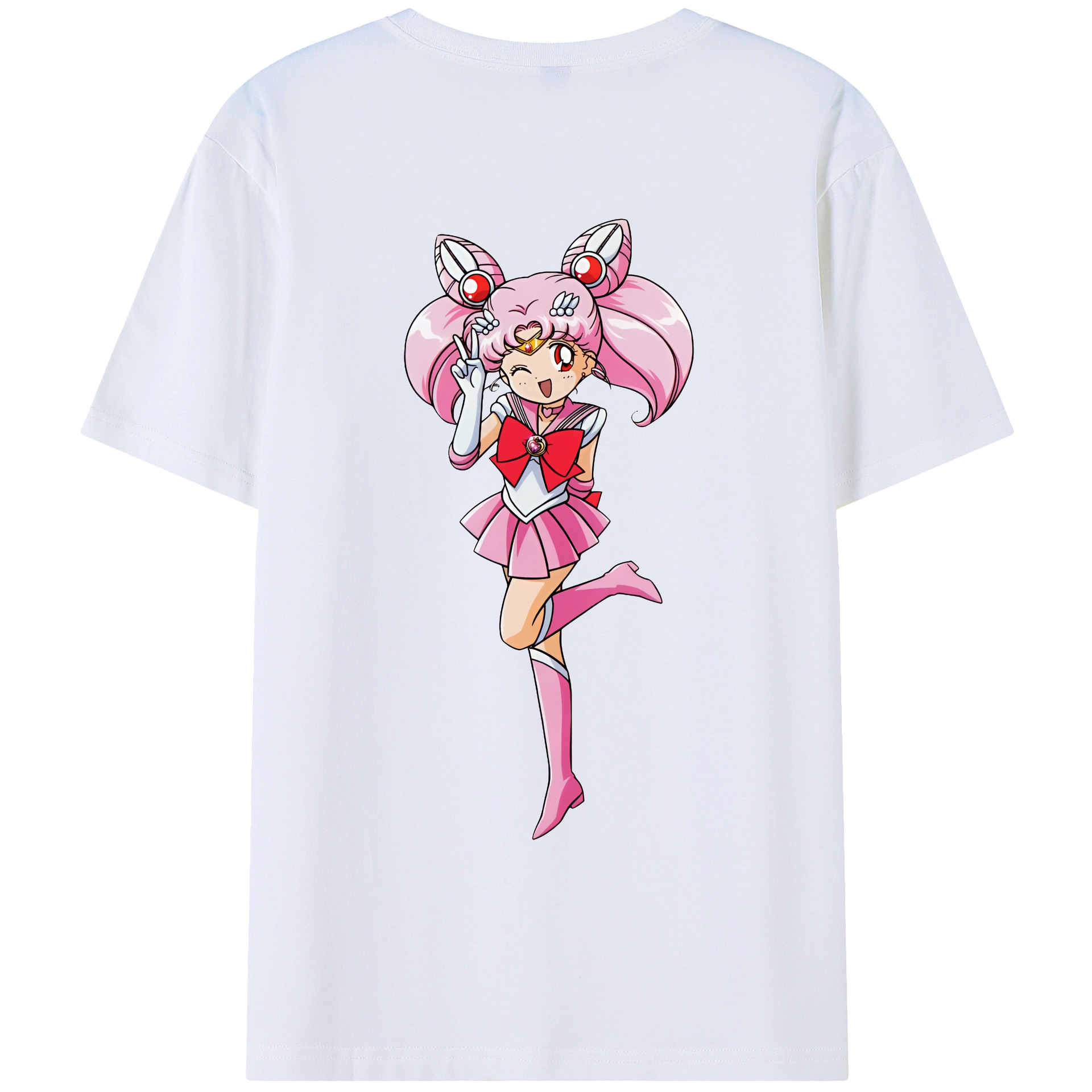 （画像用） 美少女戦士セーラームーン ちびうさ Sailor Moon Chibiusa Tsukino Usagi Small Lady Serenity レディース半袖Tシャツ(バックプリント)