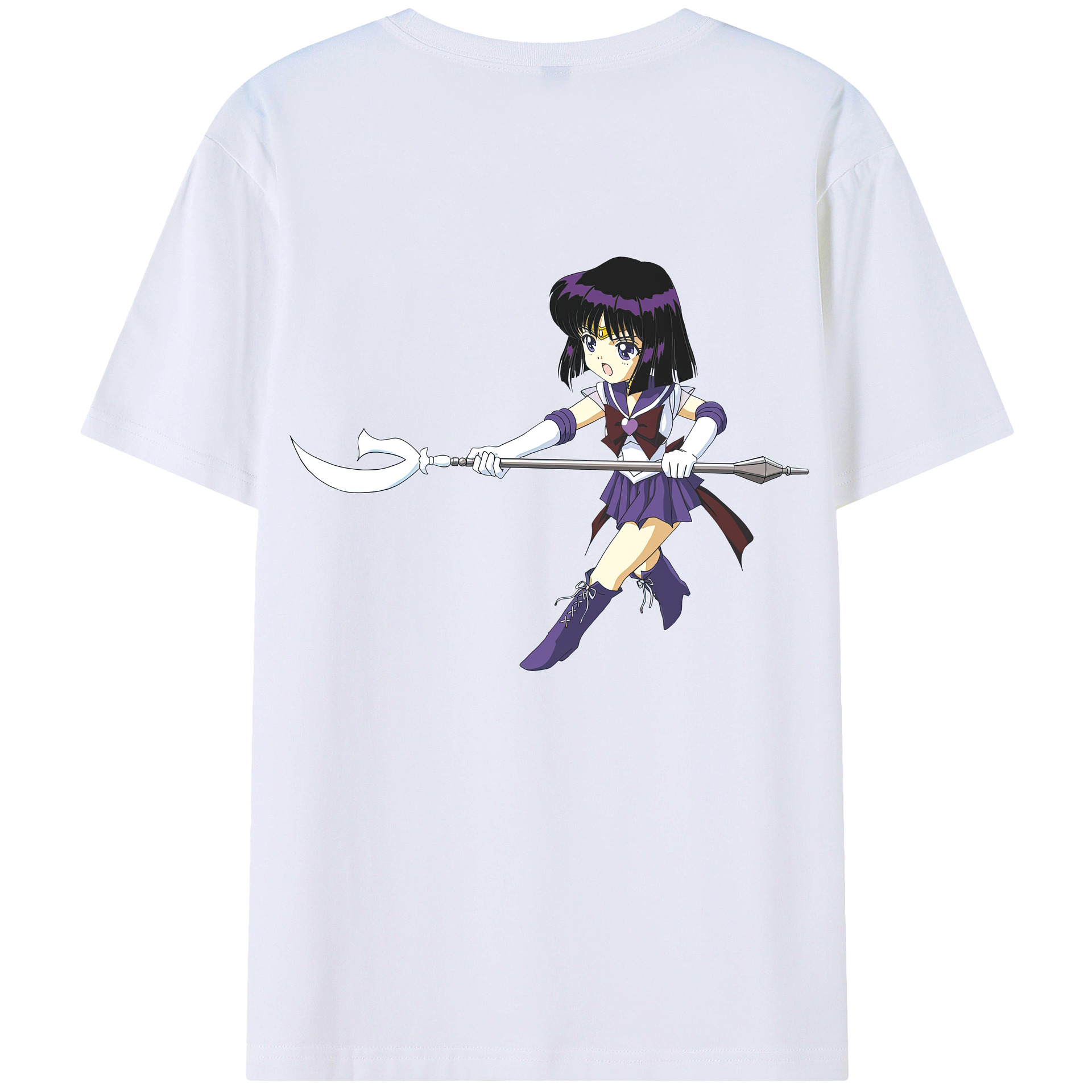 （画像用） 美少女戦士セーラームーン 土萠ほたる Sailor Moon Tomoe Hotaru （セーラーサターン；Sailor Saturn） レディース半袖Tシャツ(バックプリント)