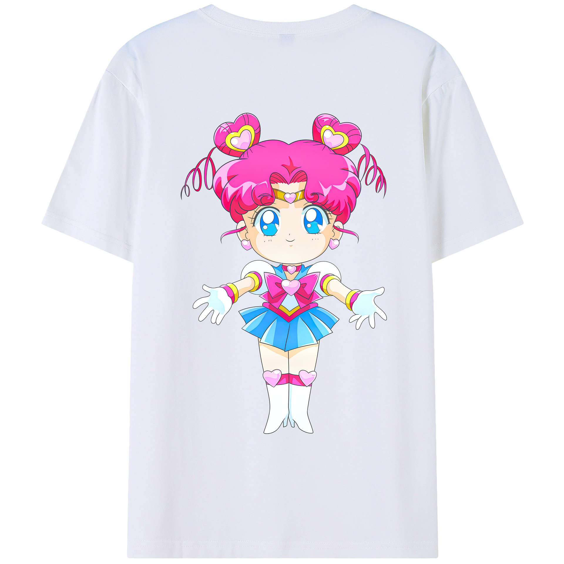 （画像用） 美少女戦士セーラームーン ちびうさ Sailor Moon Chibiusa Tsukino Usagi Small Lady Serenity レディース半袖Tシャツ(バックプリント)