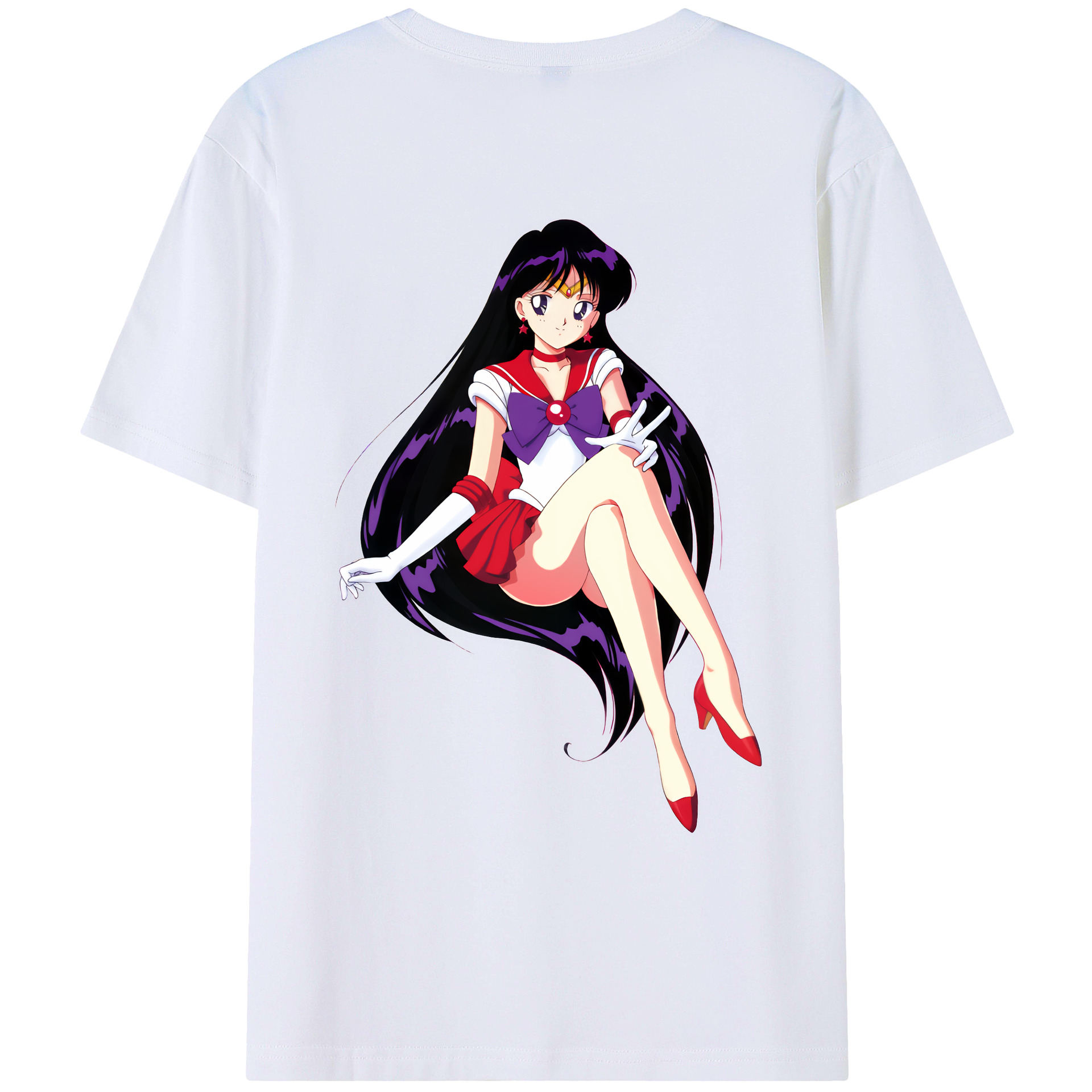 （画像用） 美少女戦士セーラームーン 火野レイ ひの レイ Sailor Moon Hino Rei （セーラーマーズ,Sailor Mars） レディース半袖Tシャツ(バックプリント)