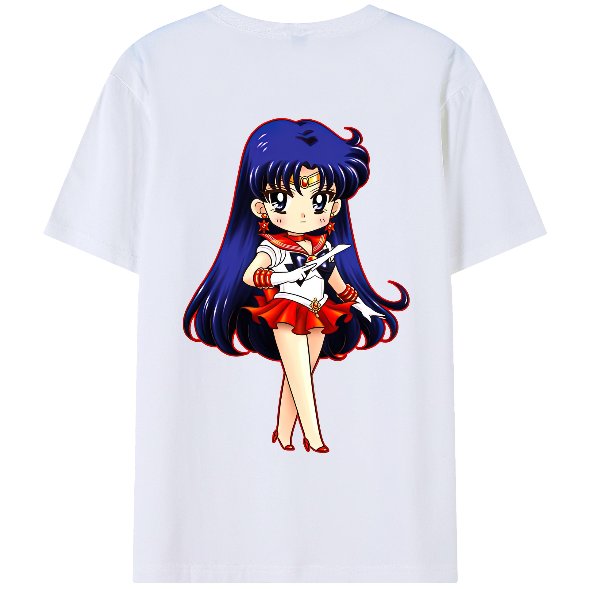 （画像用） 美少女戦士セーラームーン 火野レイ ひの レイ Sailor Moon Hino Rei （セーラーマーズ,Sailor Mars） レディース半袖Tシャツ(バックプリント)