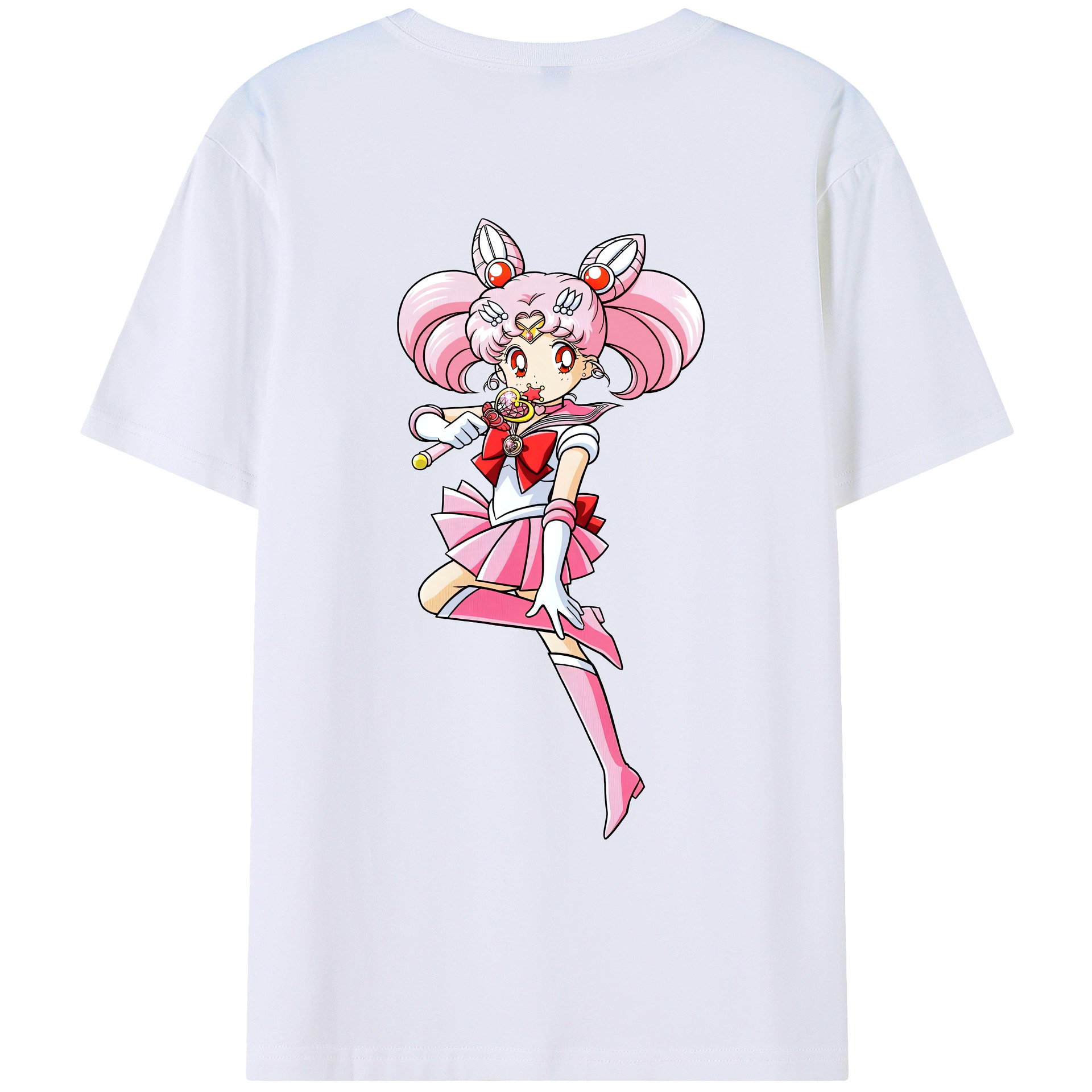 （画像用） 美少女戦士セーラームーン ちびうさ Sailor Moon Chibiusa Tsukino Usagi Small Lady Serenity レディース半袖Tシャツ(バックプリント)