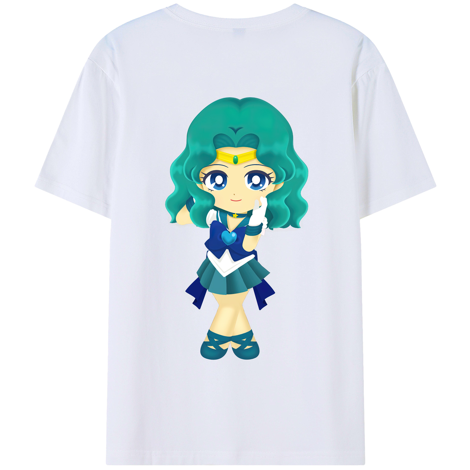 （画像用） 美少女戦士セーラームーン 海王 みちる（かいおう みちる） Sailor Moon Kaiou Michiru レディース半袖Tシャツ(バックプリント)