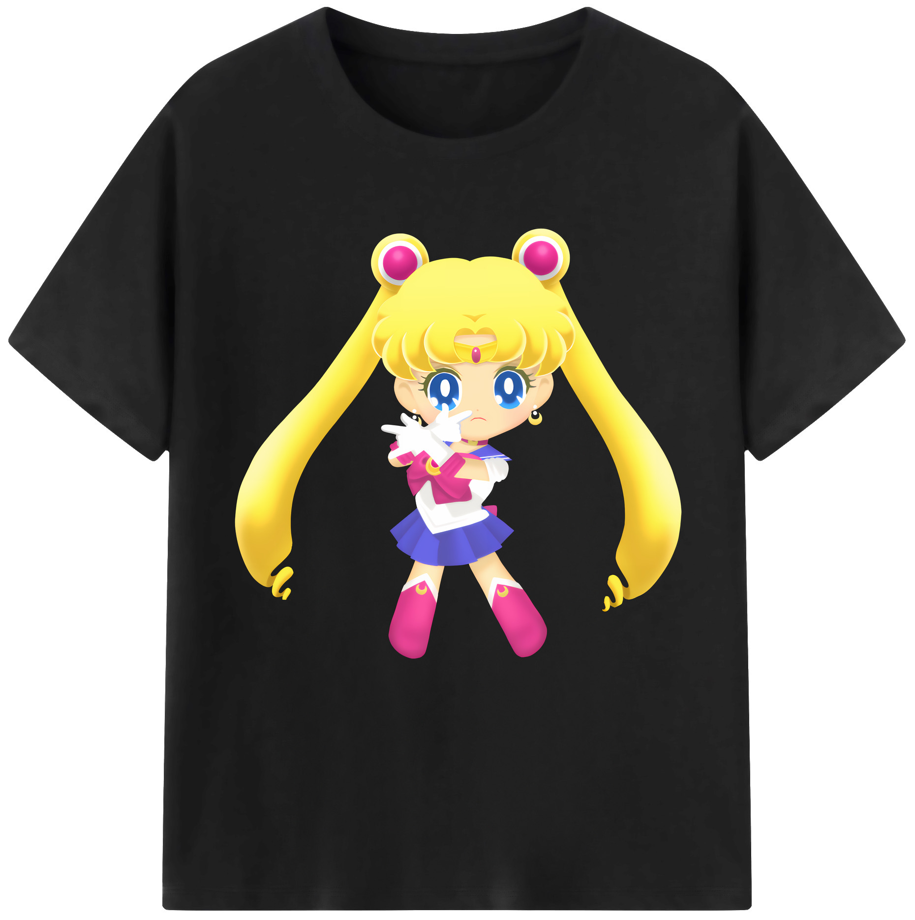 （画像用） 美少女戦士セーラームーン 月野 うさぎ つきの うさぎ Sailor Moon Tsukino Usagi レディースカジュアルプリントTシャツ（綿100％）