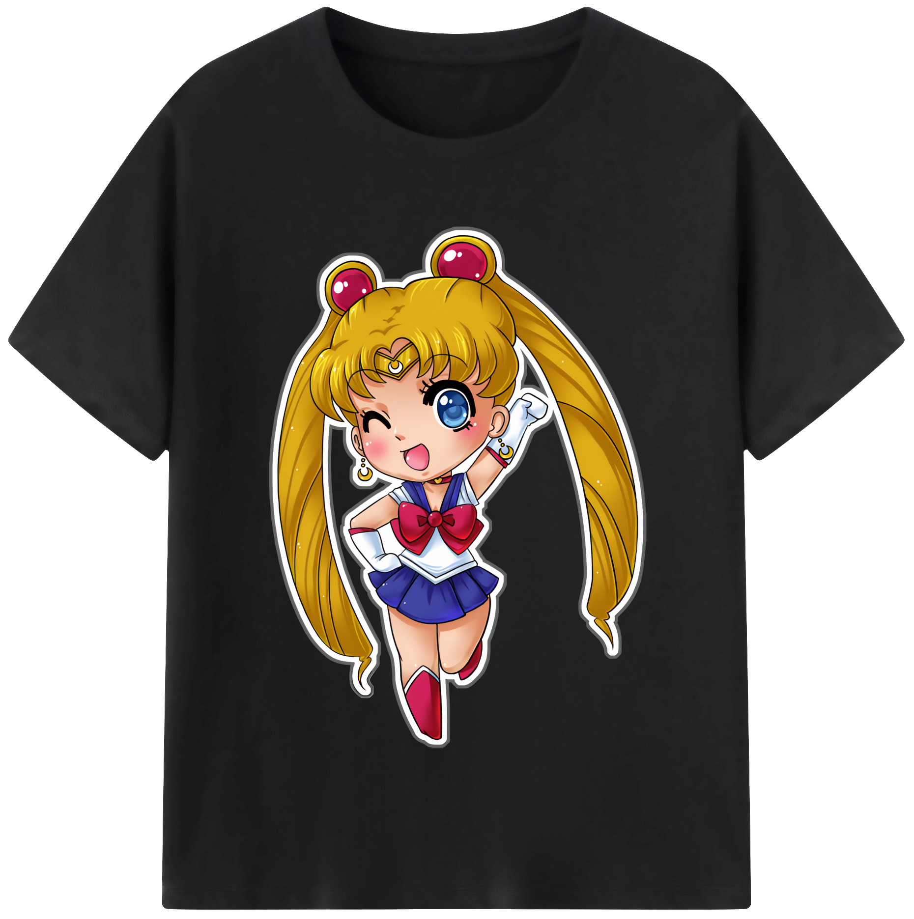 （画像用） 美少女戦士セーラームーン 月野 うさぎ つきの うさぎ Sailor Moon Tsukino Usagi レディースカジュアルプリントTシャツ（綿100％）