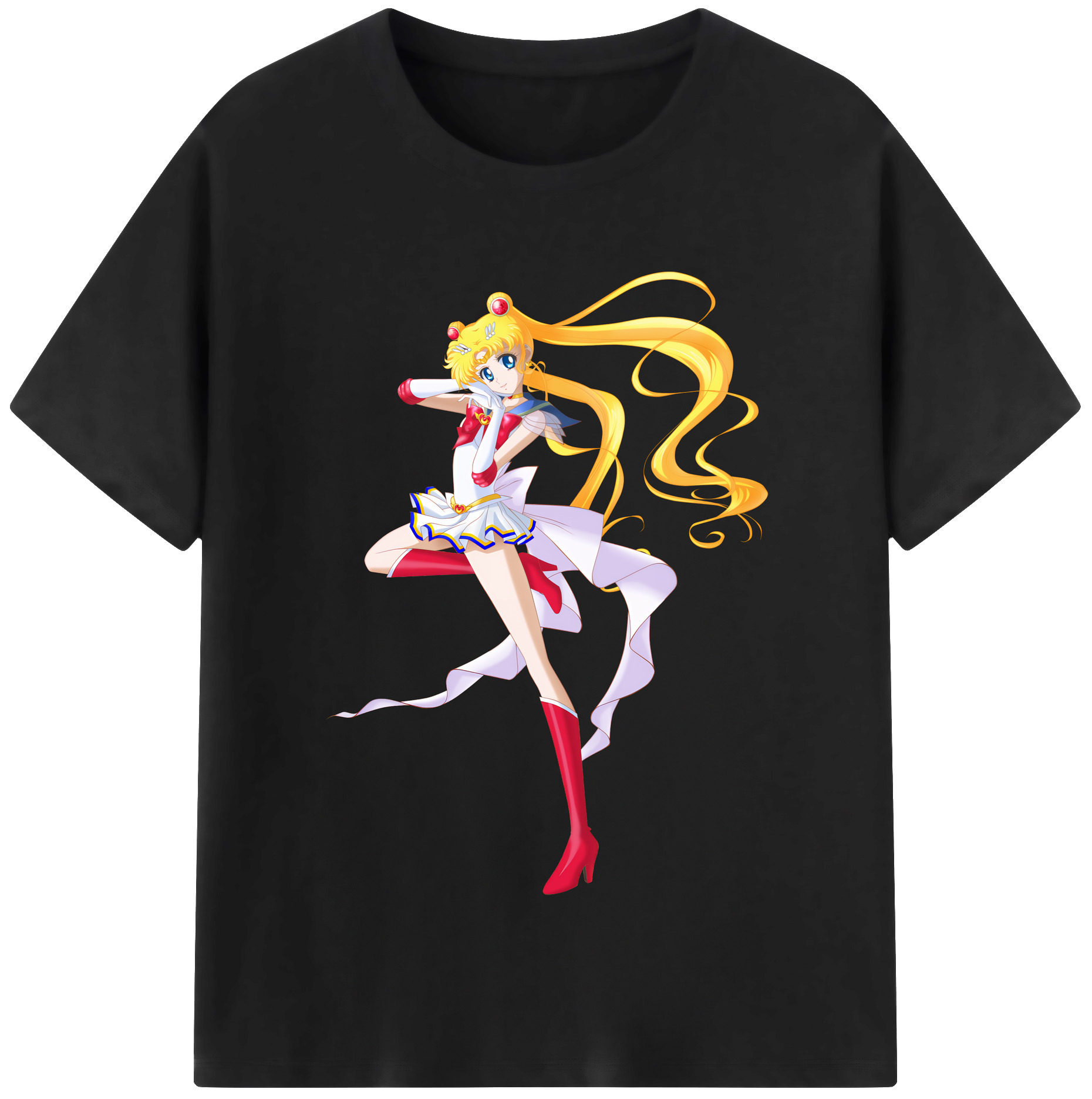 （画像用） 美少女戦士セーラームーン 月野 うさぎ つきの うさぎ Sailor Moon Tsukino Usagi レディースカジュアルプリントTシャツ（綿100％）