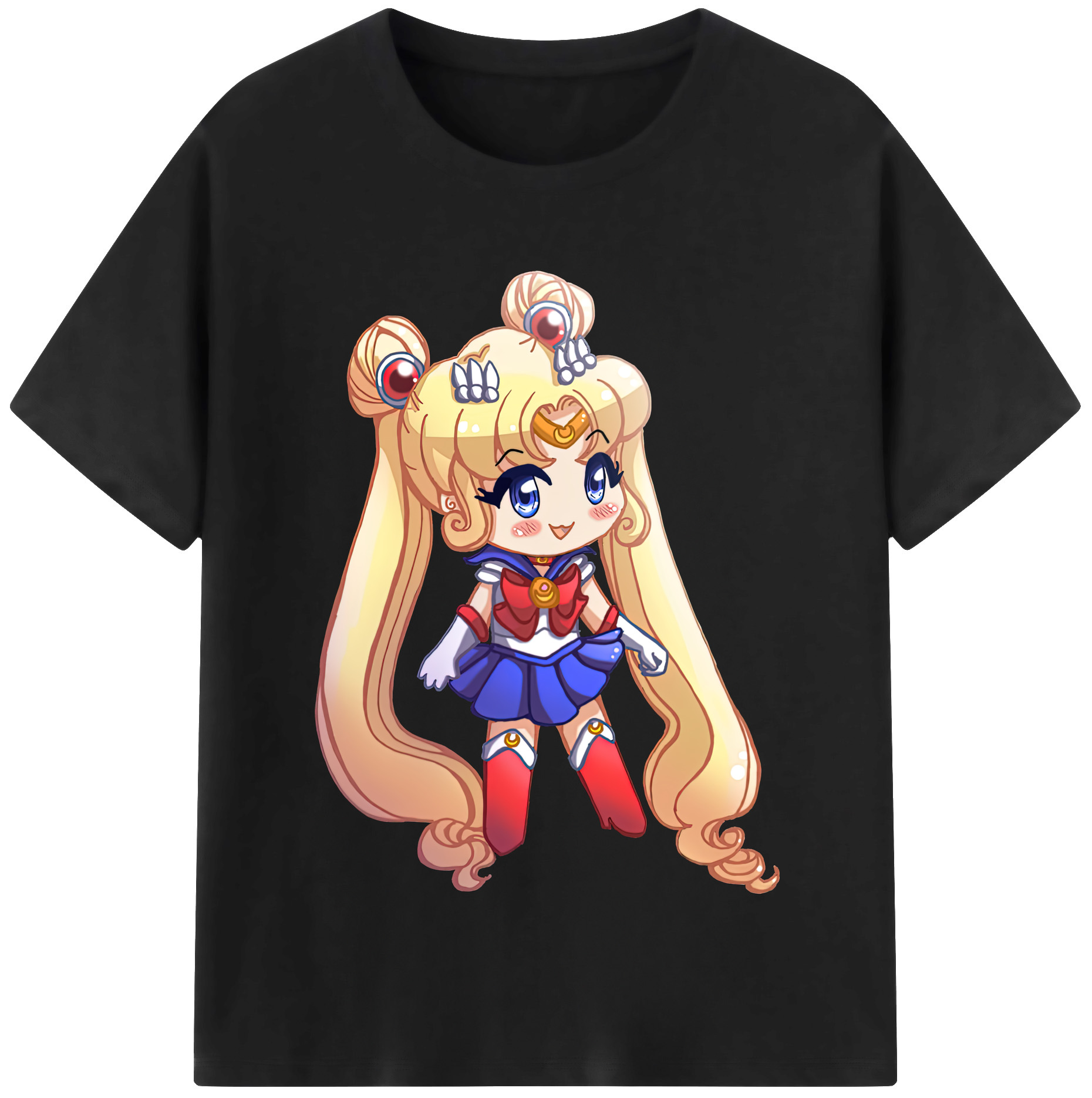 （画像用） 美少女戦士セーラームーン 月野 うさぎ つきの うさぎ Sailor Moon Tsukino Usagi レディースカジュアルプリントTシャツ（綿100％）