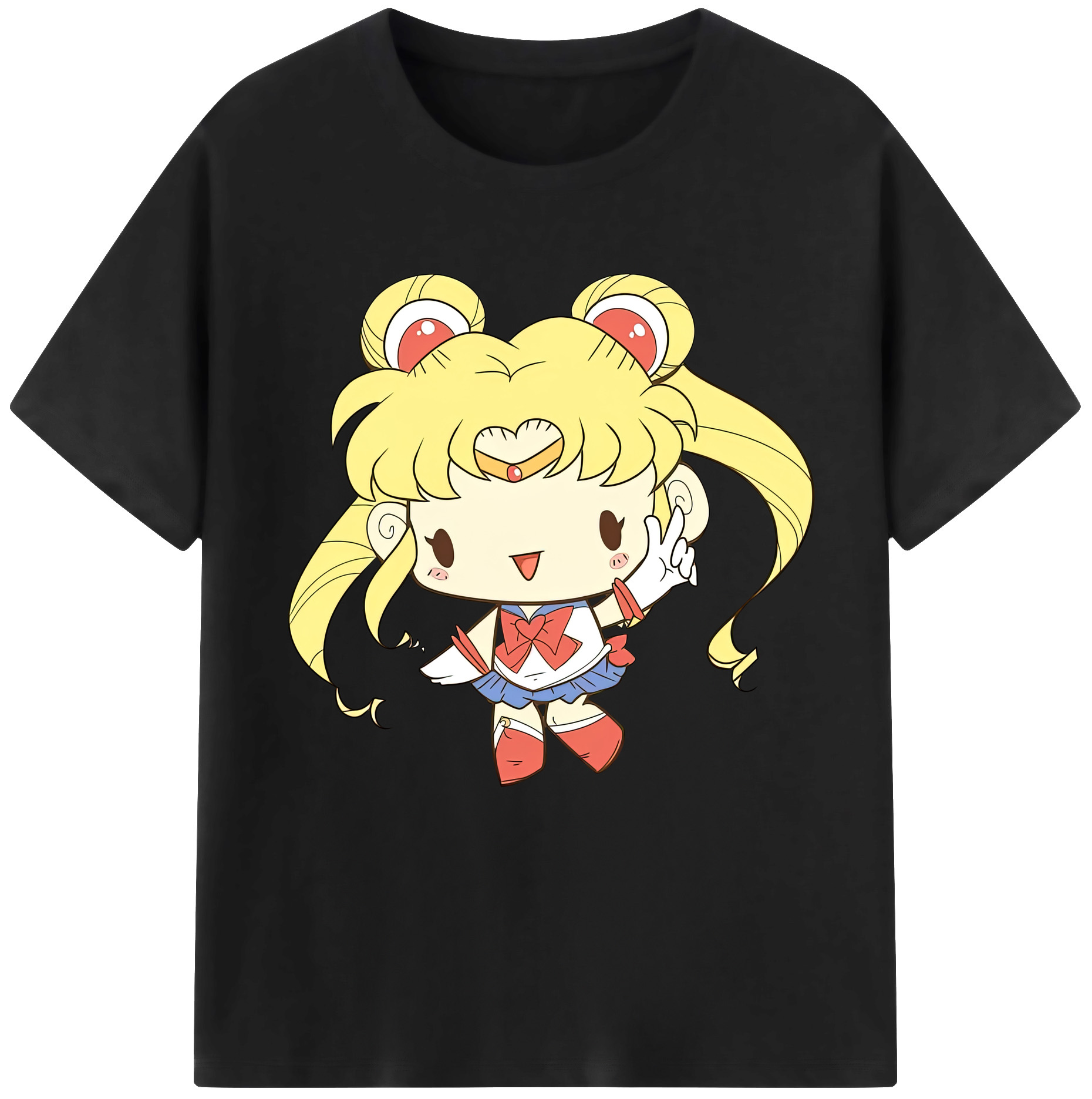（画像用） 美少女戦士セーラームーン 月野 うさぎ つきの うさぎ Sailor Moon Tsukino Usagi レディースカジュアルプリントTシャツ（綿100％）