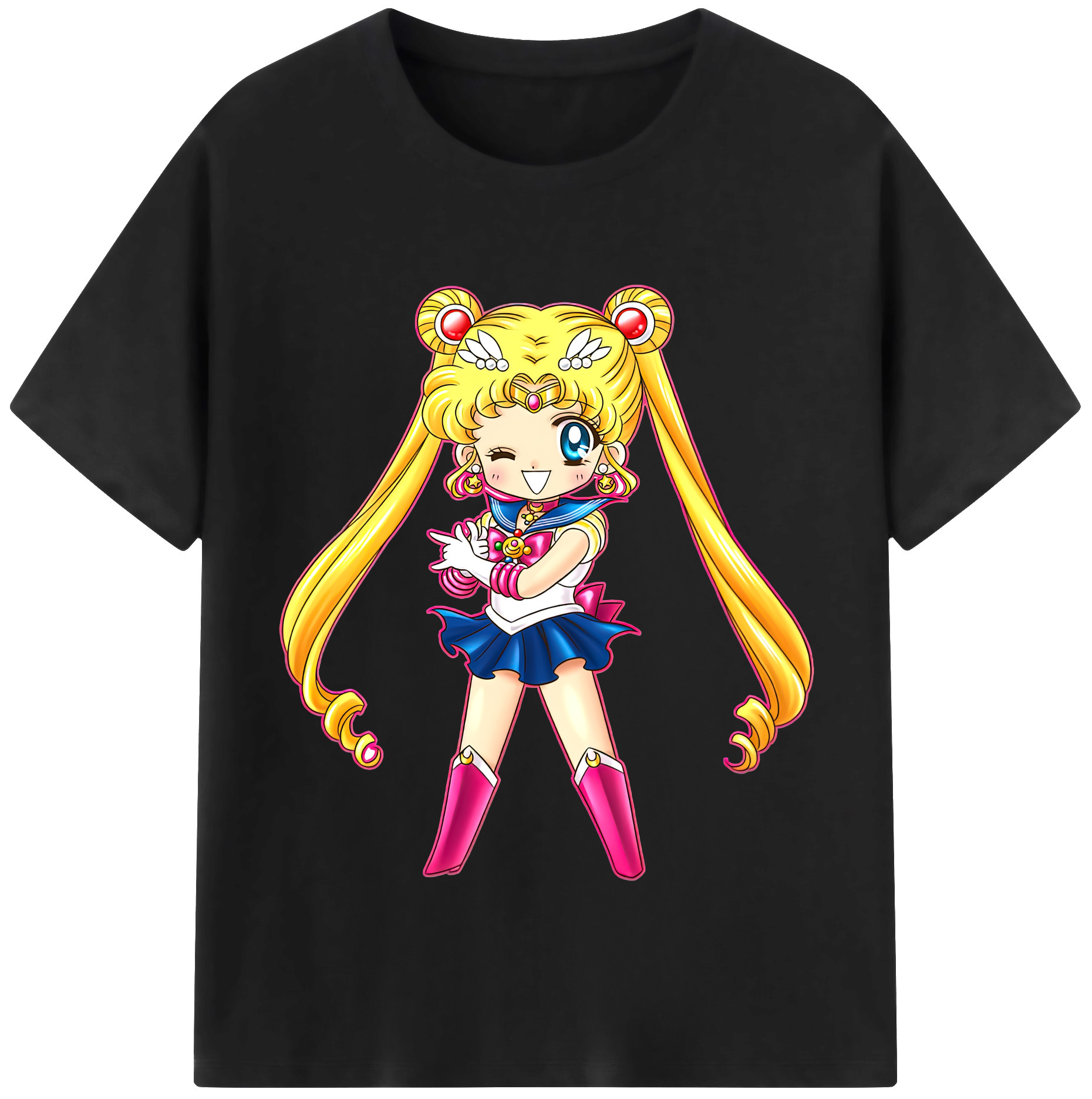 （画像用） 美少女戦士セーラームーン 月野 うさぎ つきの うさぎ Sailor Moon Tsukino Usagi レディースカジュアルプリントTシャツ（綿100％）