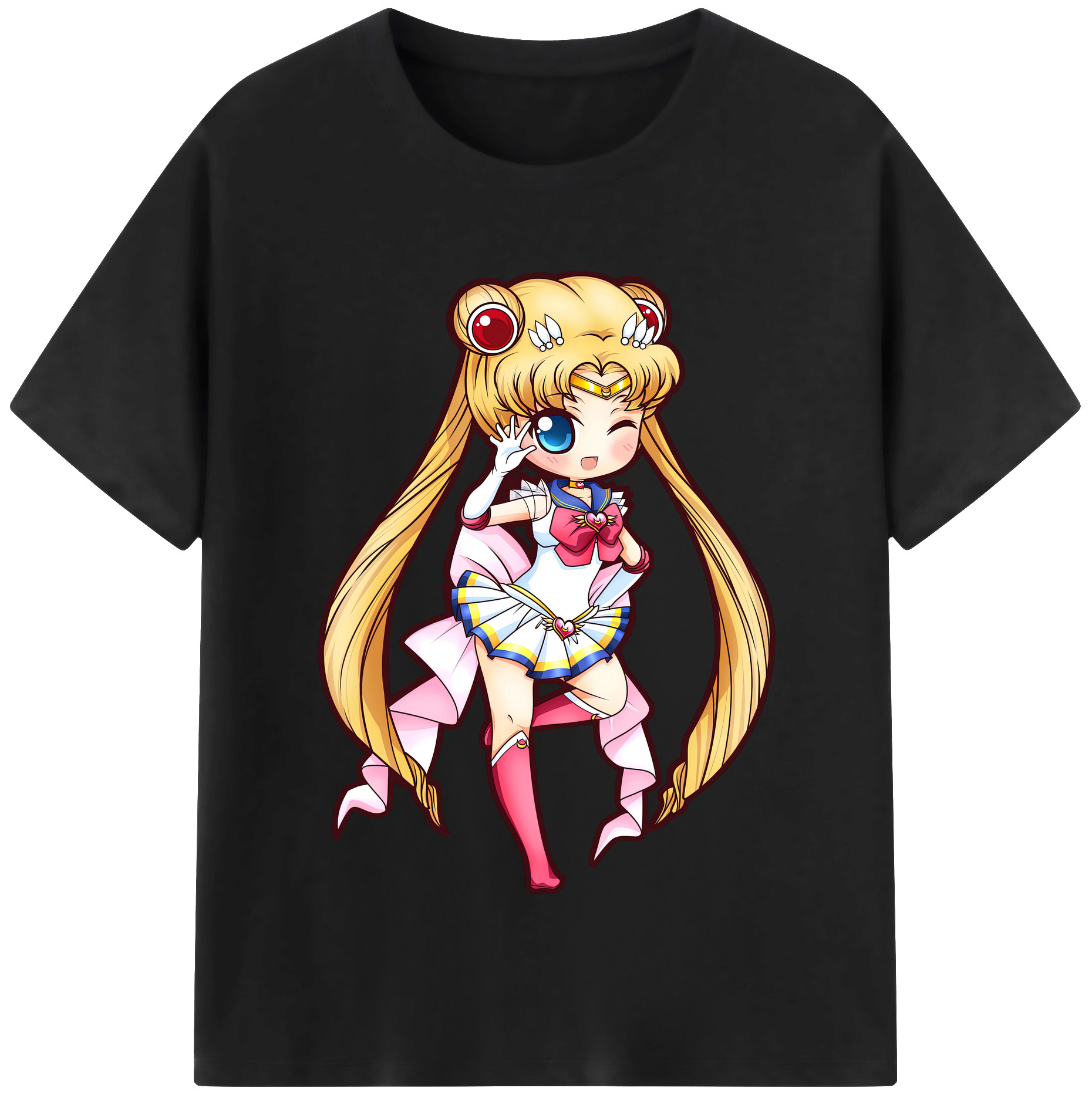 （画像用） 美少女戦士セーラームーン 月野 うさぎ つきの うさぎ Sailor Moon Tsukino Usagi レディースカジュアルプリントTシャツ（綿100％）