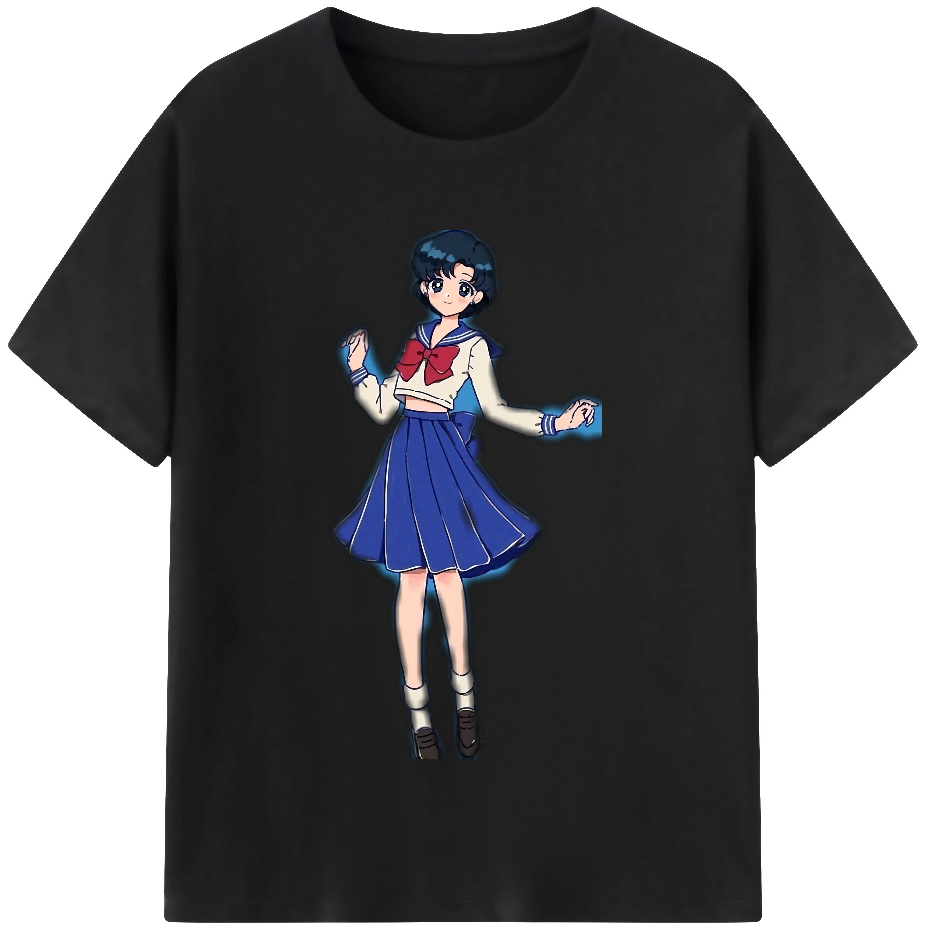 （画像用） 美少女戦士セーラームーン 水野 亜美 みずの あみ Sailor Moon Mizuno Ami レディースカジュアルプリントTシャツ（綿100％）