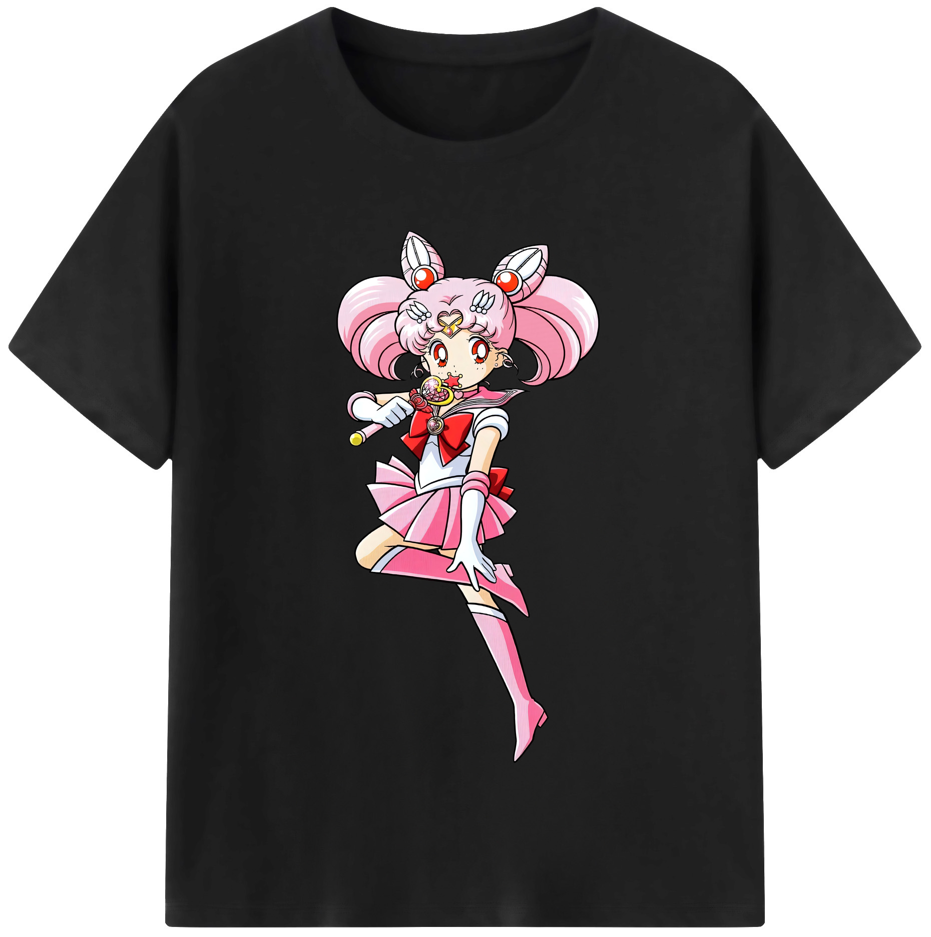 （画像用） 美少女戦士セーラームーン ちびうさ Sailor Moon Chibiusa Tsukino Usagi Small Lady Serenity レディースカジュアルプリントTシャツ（綿100％）
