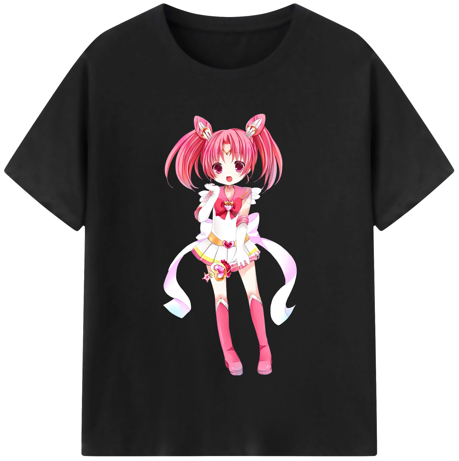 （画像用） 美少女戦士セーラームーン ちびうさ Sailor Moon Chibiusa Tsukino Usagi Small Lady Serenity レディースカジュアルプリントTシャツ（綿100％）