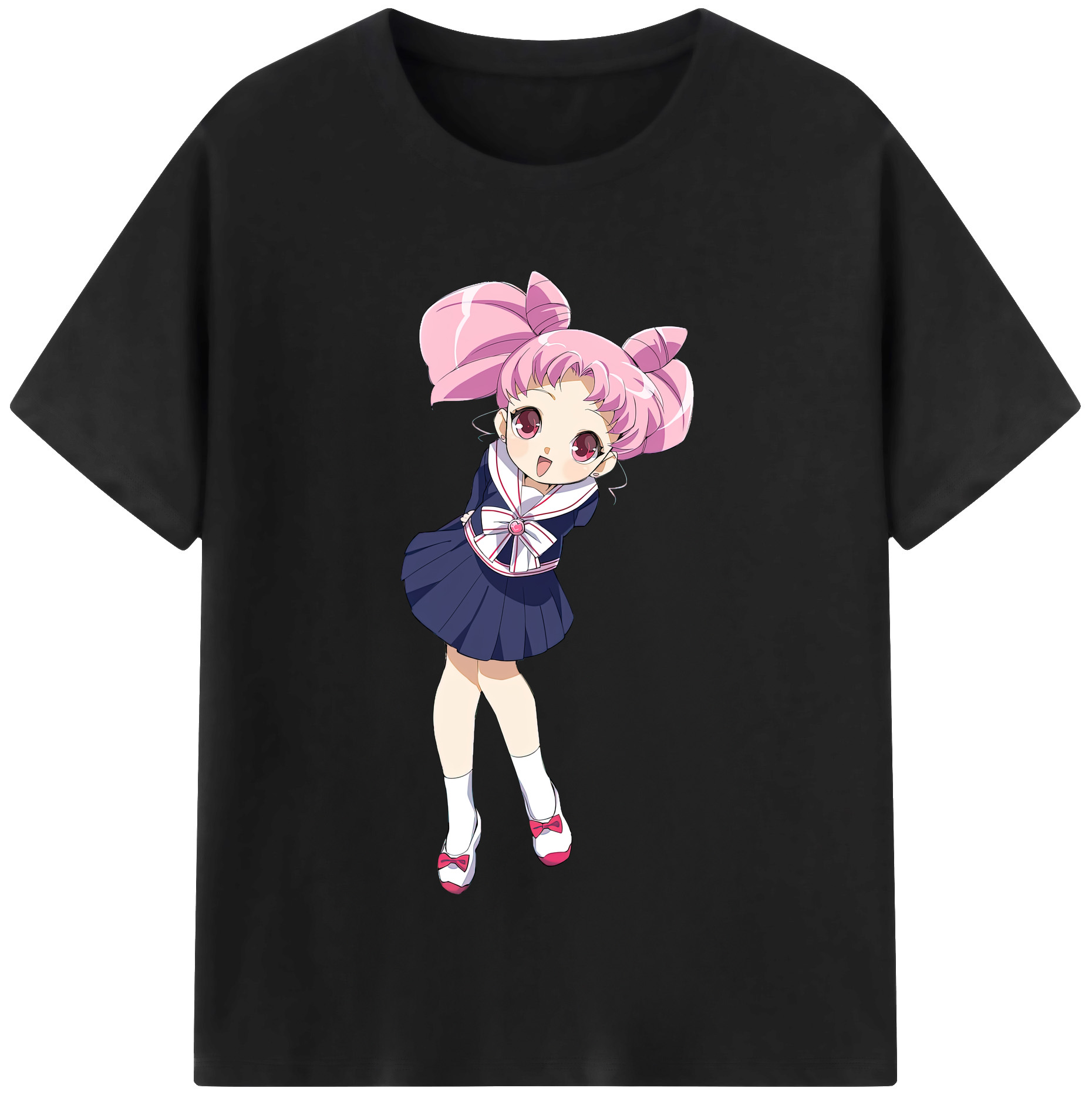 （画像用） 美少女戦士セーラームーン ちびうさ Sailor Moon Chibiusa Tsukino Usagi Small Lady Serenity レディースカジュアルプリントTシャツ（綿100％）