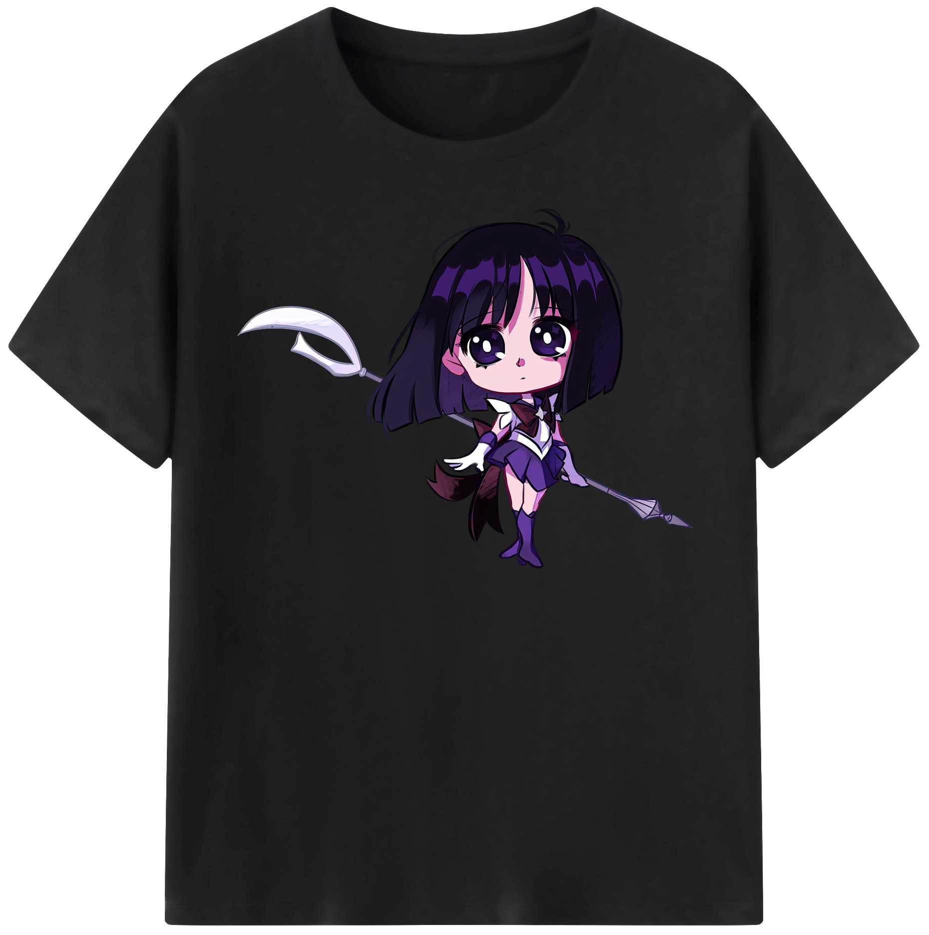 （画像用） 美少女戦士セーラームーン 土萠ほたる Sailor Moon Tomoe Hotaru （セーラーサターン；Sailor Saturn） レディースカジュアルプリントTシャツ（綿100％）