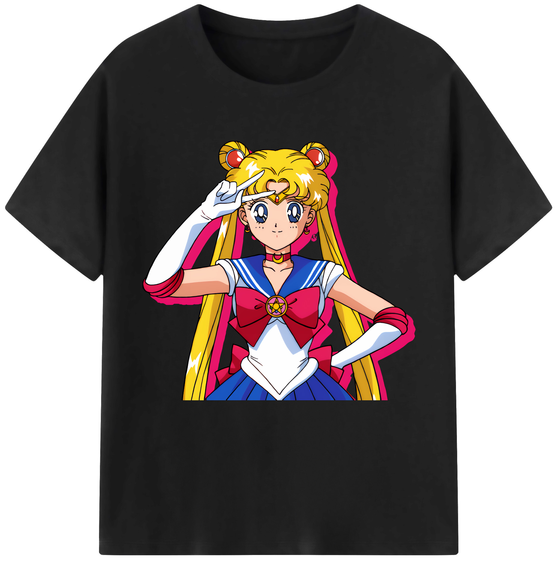 （画像用） 美少女戦士セーラームーン 月野 うさぎ つきの うさぎ Sailor Moon Tsukino Usagi レディースカジュアルプリントTシャツ（綿100％）