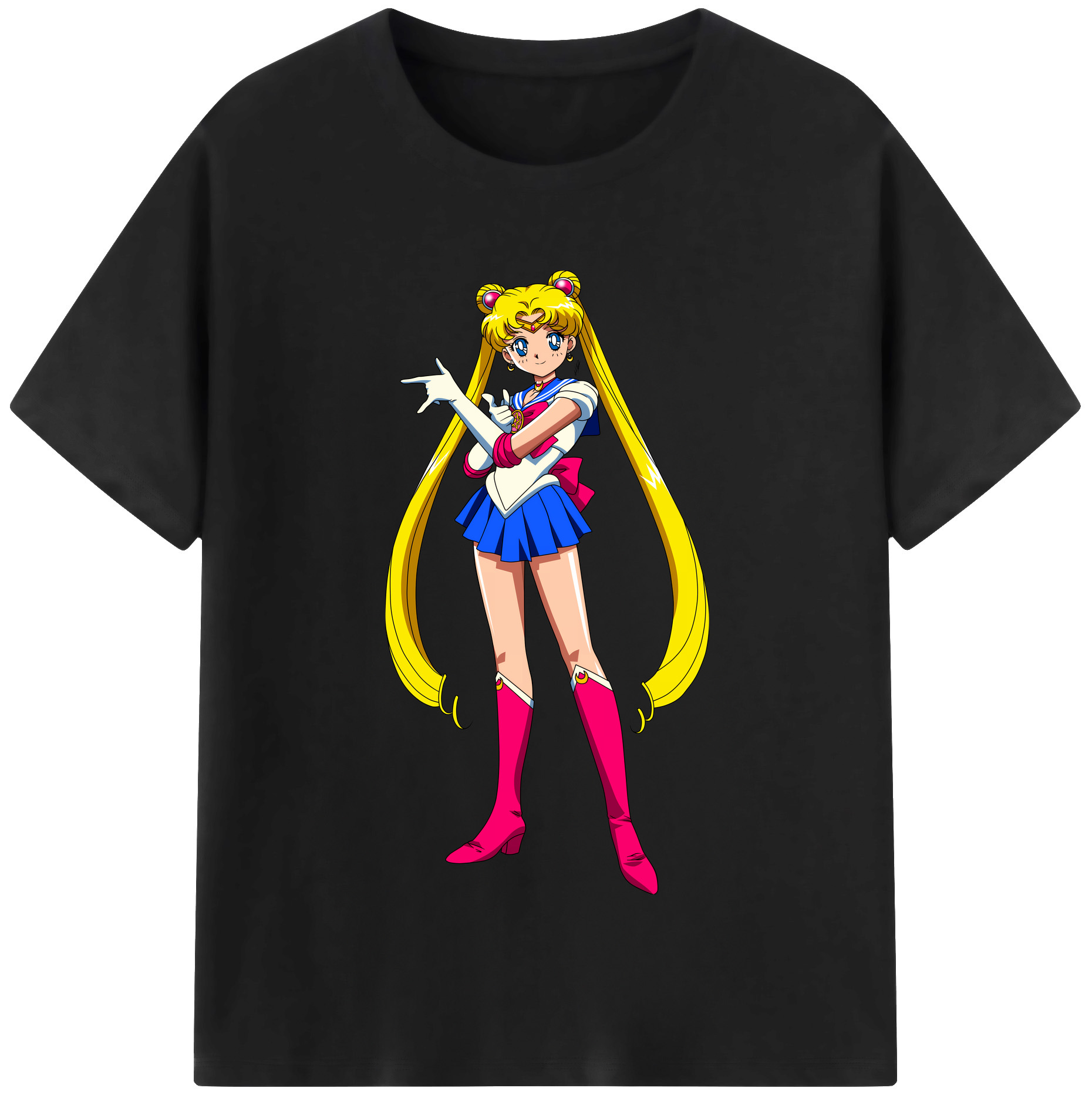 （画像用） 美少女戦士セーラームーン 月野 うさぎ つきの うさぎ Sailor Moon Tsukino Usagi レディースカジュアルプリントTシャツ（綿100％）
