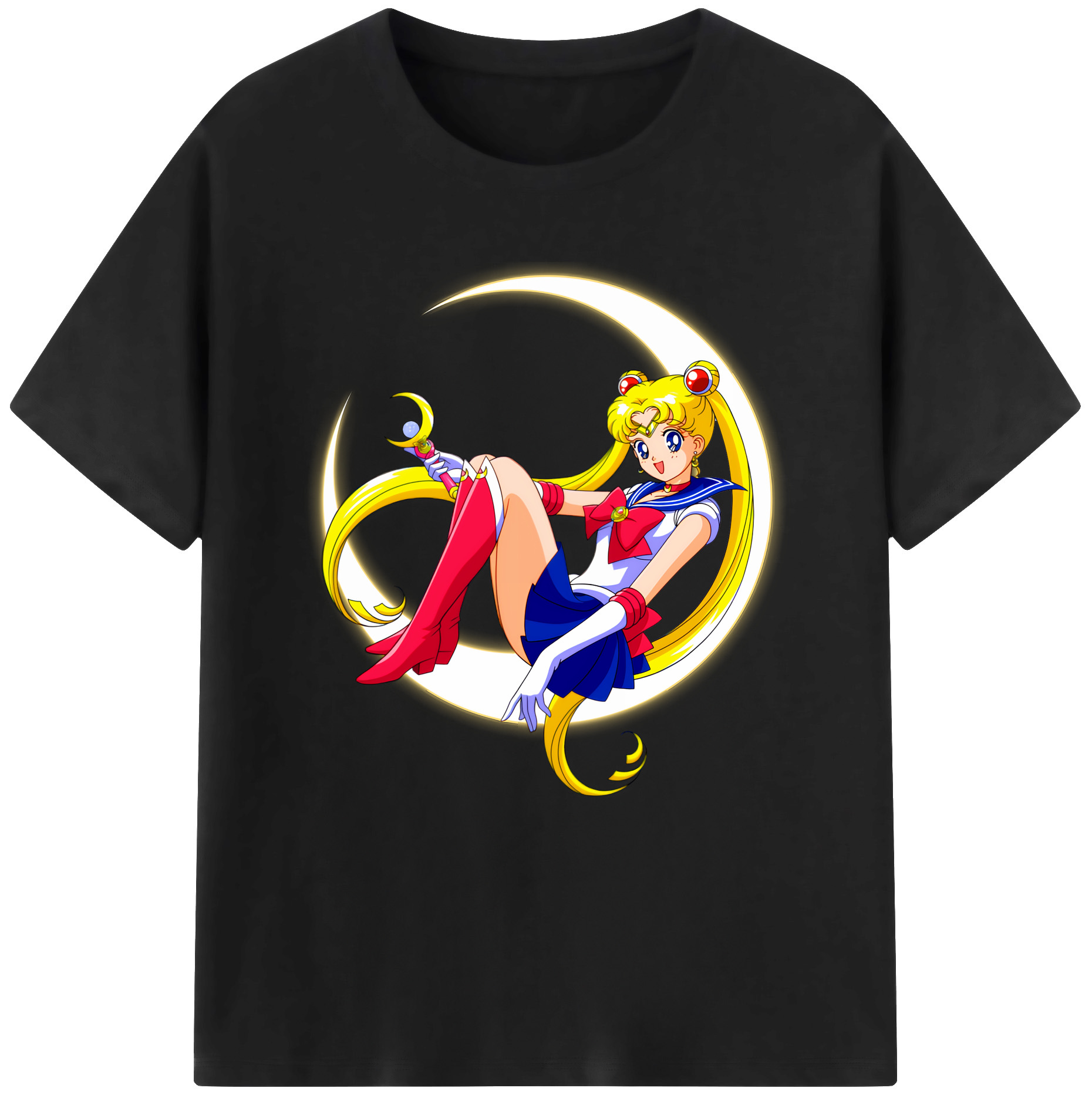 （画像用） 美少女戦士セーラームーン 月野 うさぎ つきの うさぎ Sailor Moon Tsukino Usagi レディースカジュアルプリントTシャツ（綿100％）